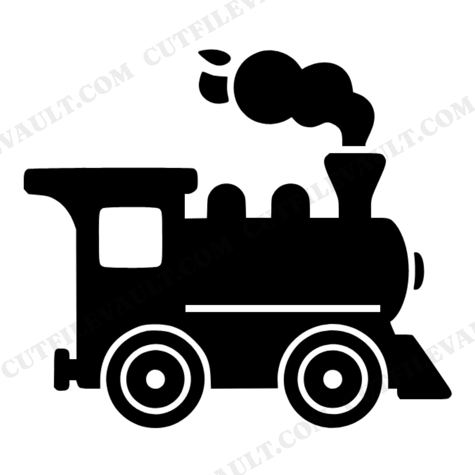 Classic Toy Train Engine SVG PNG, Scandinavian Line Art Cut File for Nursery Wall Decal, view 1