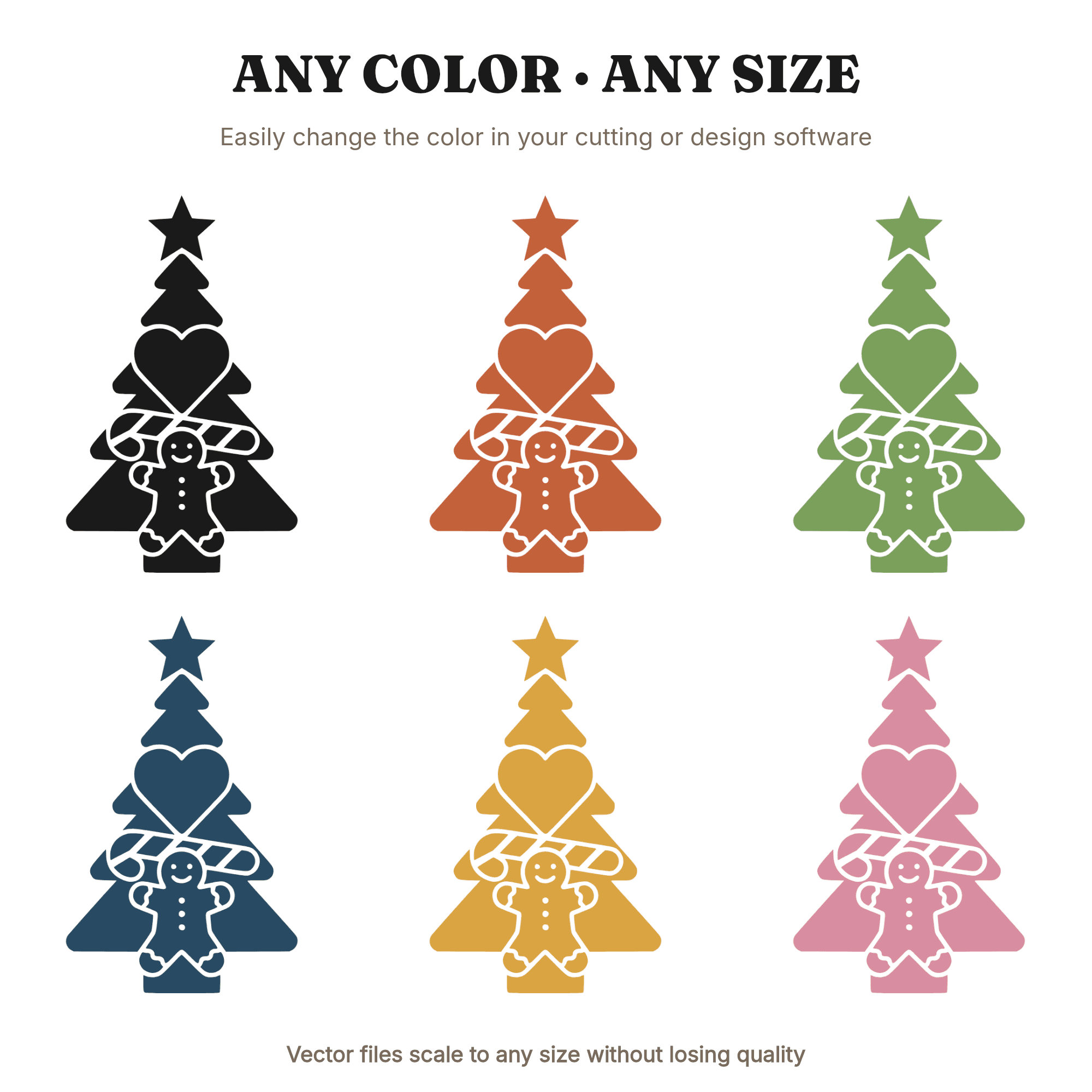 Stacked Cookie Cutter Christmas Tree Tower SVG PNG, Modern Brutalist Holiday Baking Cut File, view 2