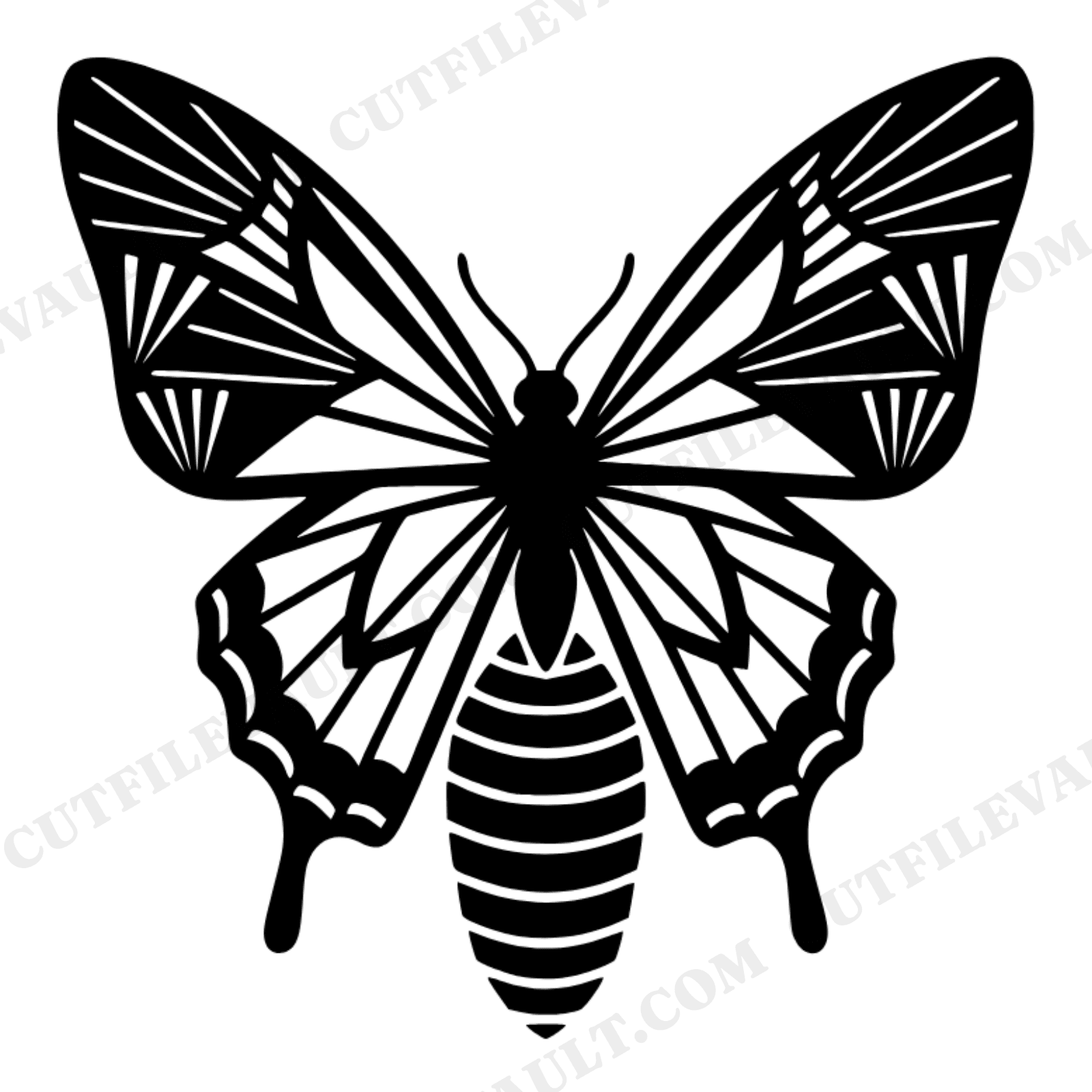 Art Deco Butterfly Chrysalis SVG PNG, Geometric Butterfly Emerging Cut File, Graduation SVG, view 1