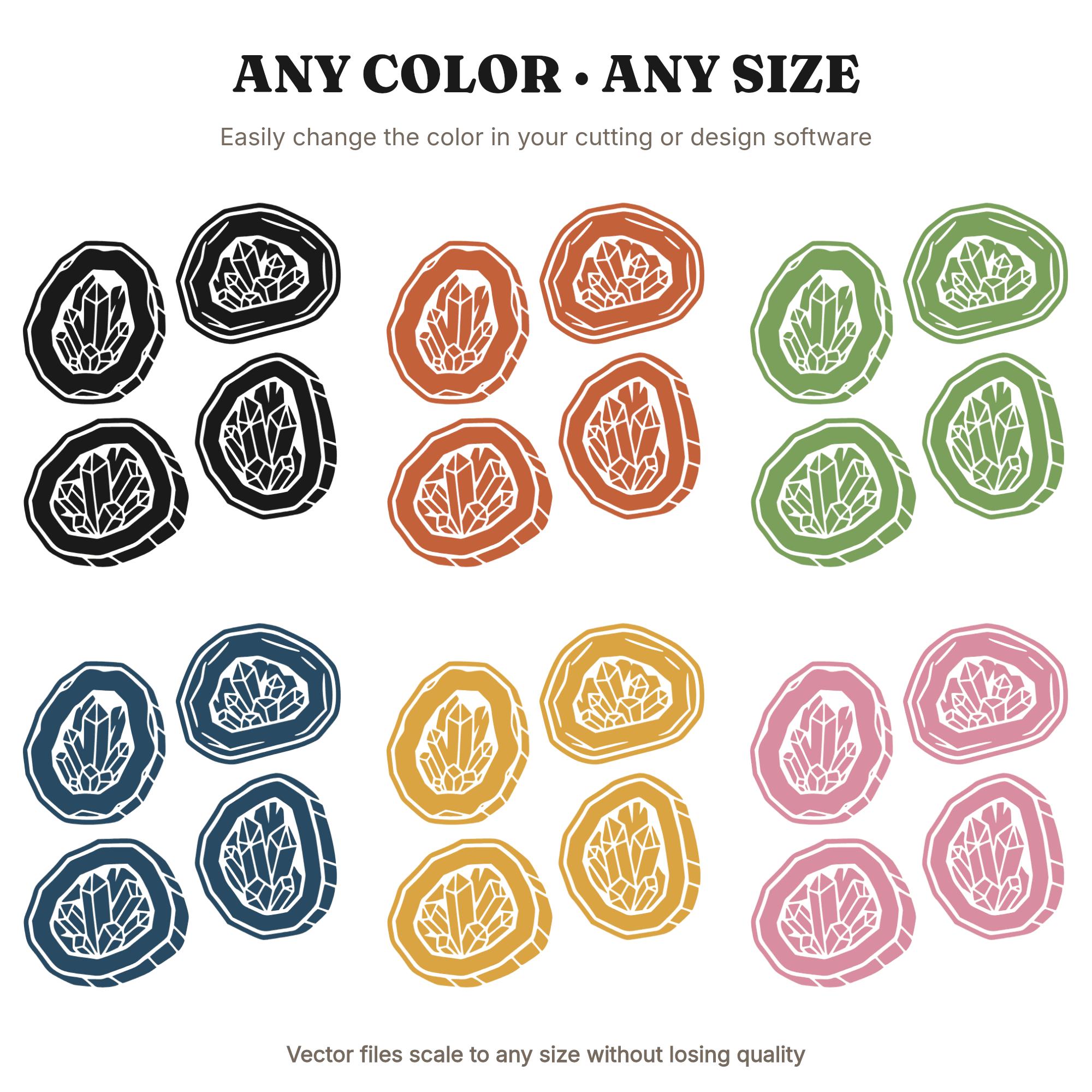 Cascading Geode Slices SVG PNG Art Deco Crystal Formation Cut File for Cricut Silhouette, view 2