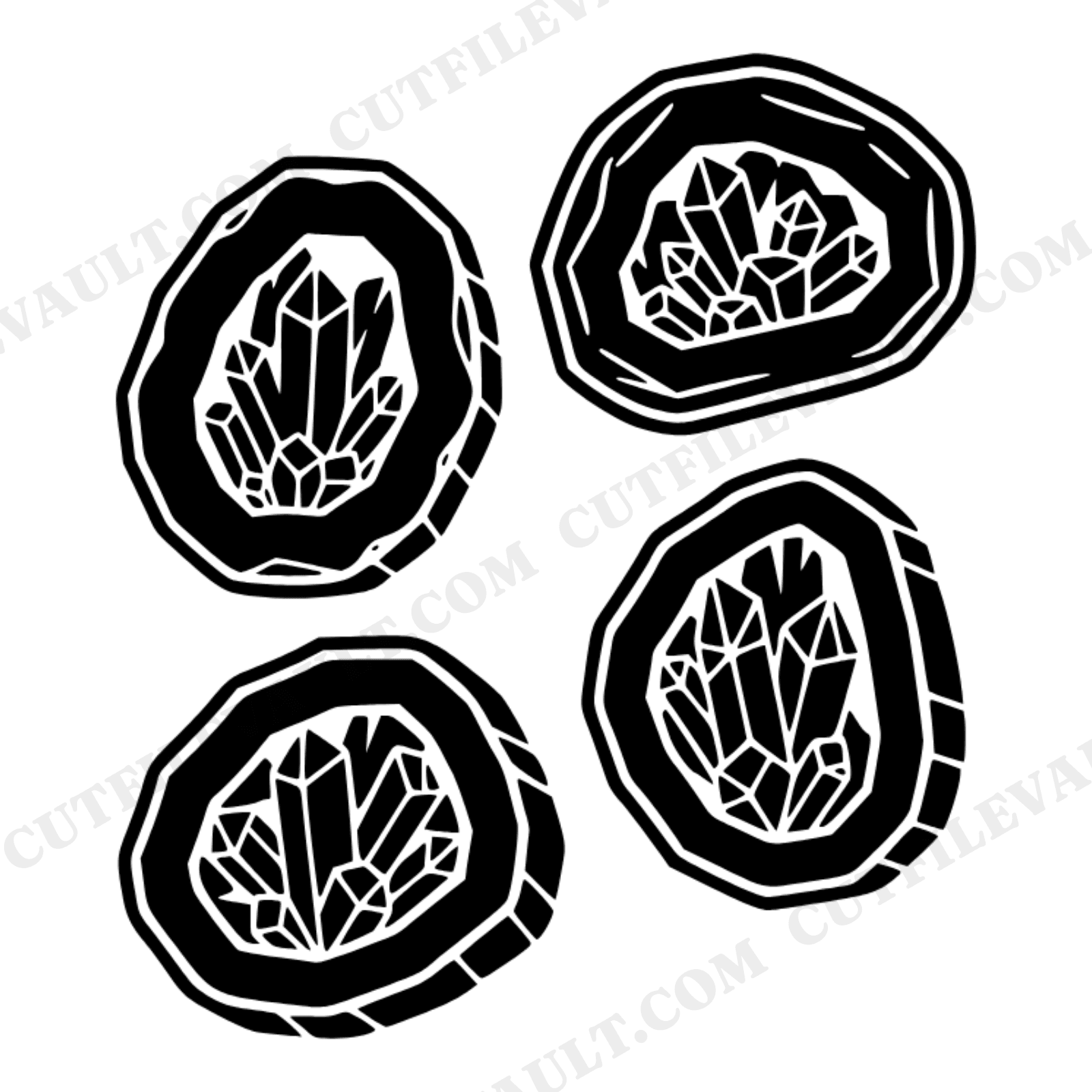 Cascading Geode Slices SVG PNG Art Deco Crystal Formation Cut File for Cricut Silhouette, view 1