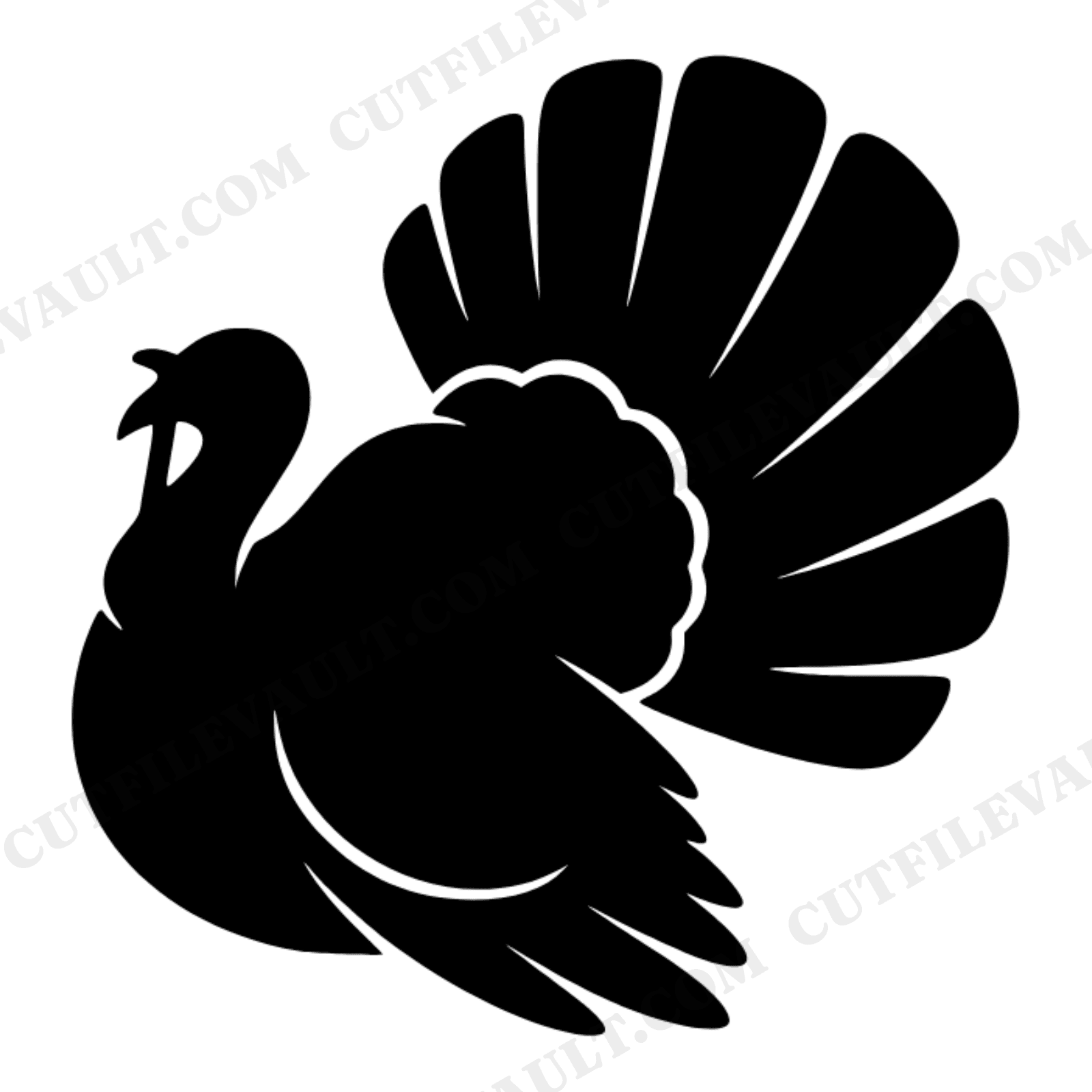 Proud Farmhouse Turkey SVG PNG, Fanned Tail Feathers Cut File, Thanksgiving Kids Room Decor, view 1