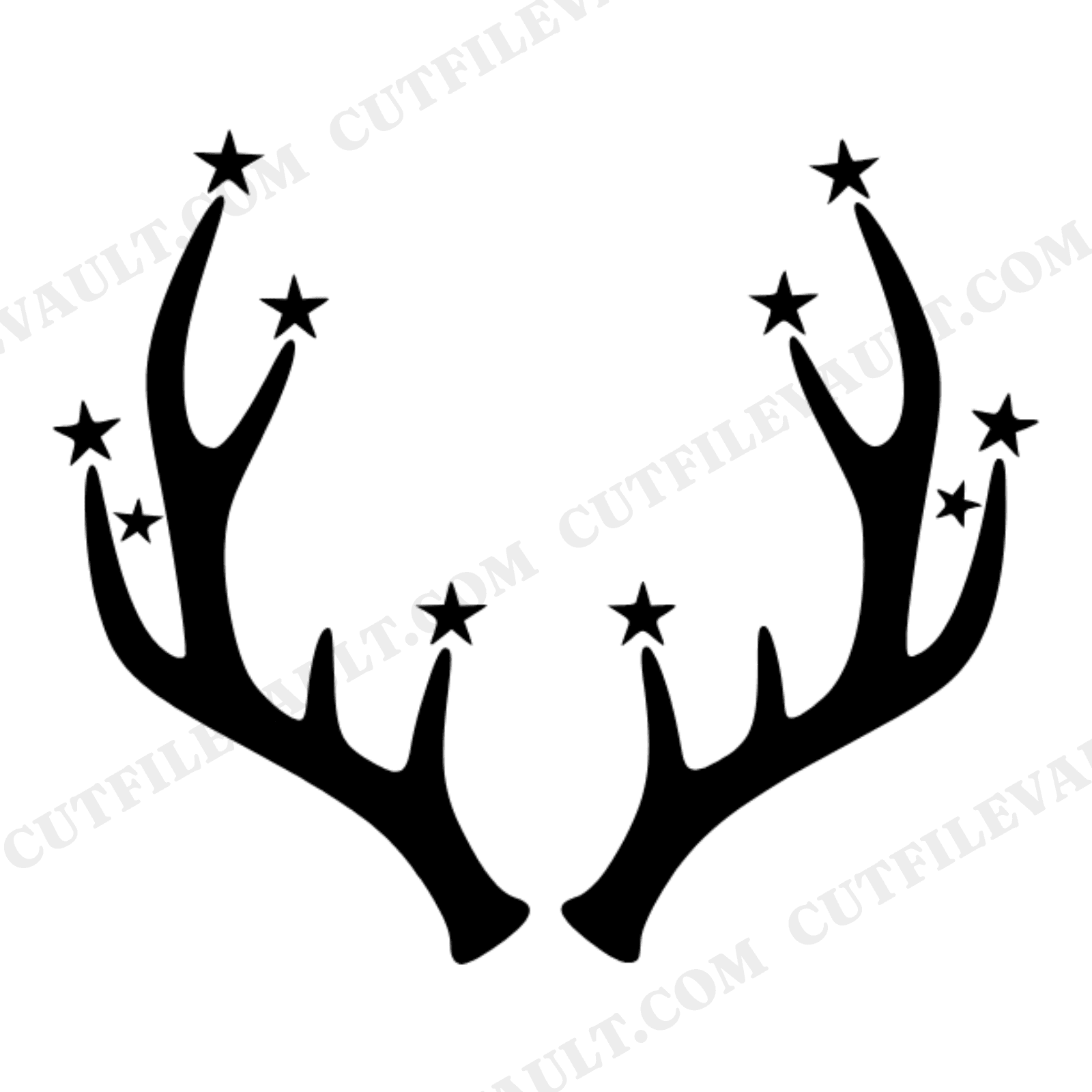 Winter Solstice Celestial Antler Constellation SVG PNG, Mystical Woodland Star Cut File, view 1