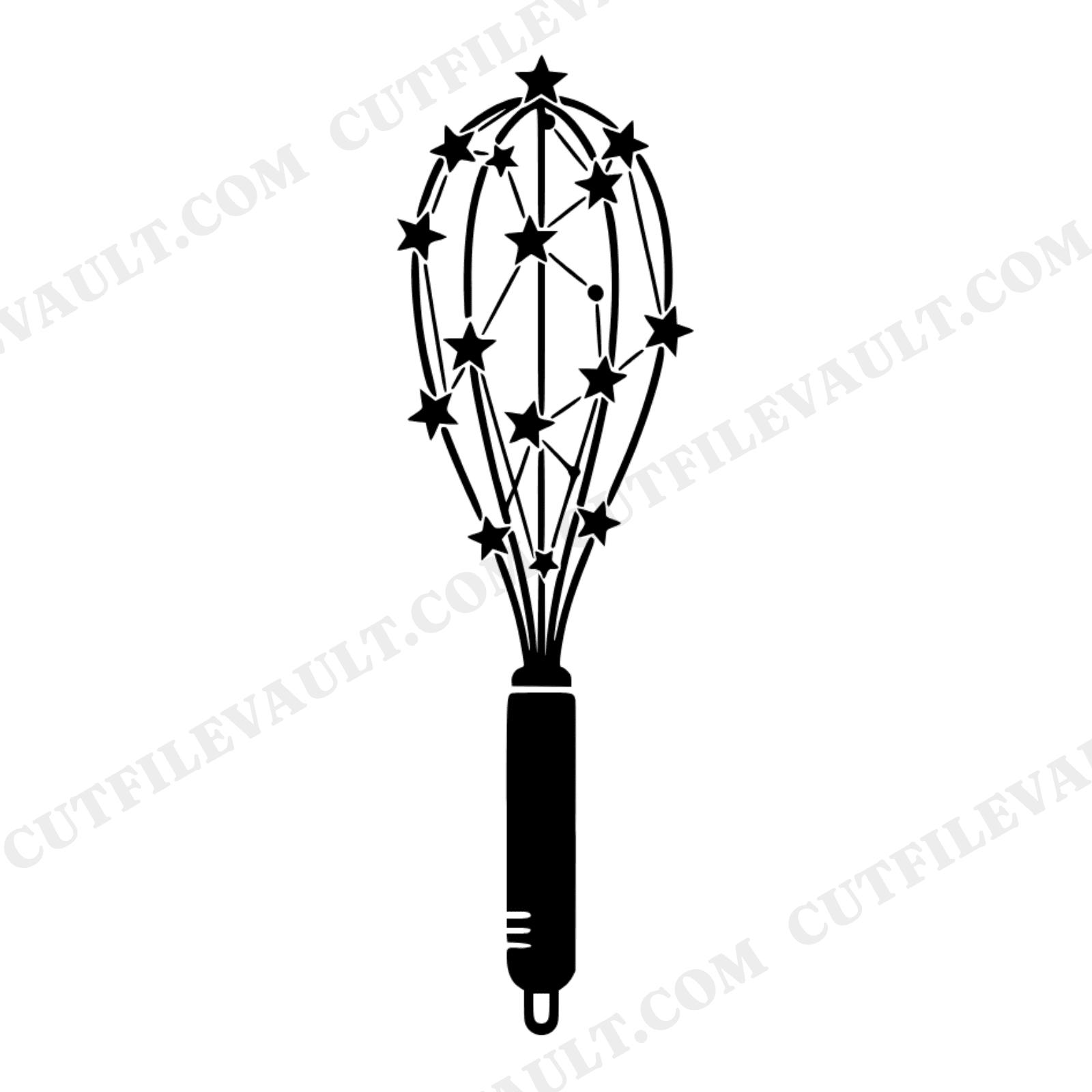 Celestial Whisk Constellation SVG PNG, Easter Baking Kitchen Line Art Cut File for Cricut, view 1