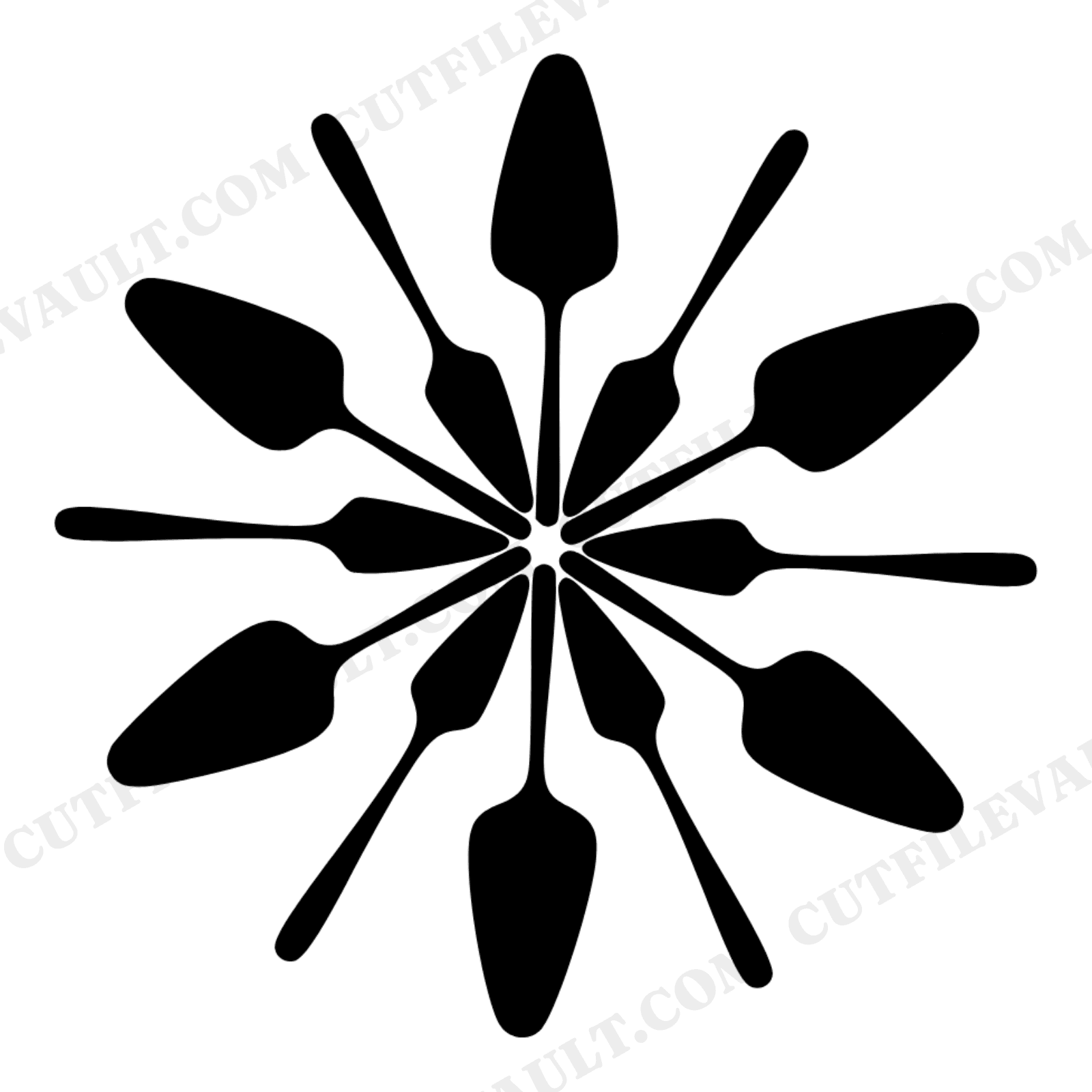 Mid Century Pie Server Starburst SVG PNG, Retro Kitchen Medallion Cut File, Thanksgiving Decor, view 1