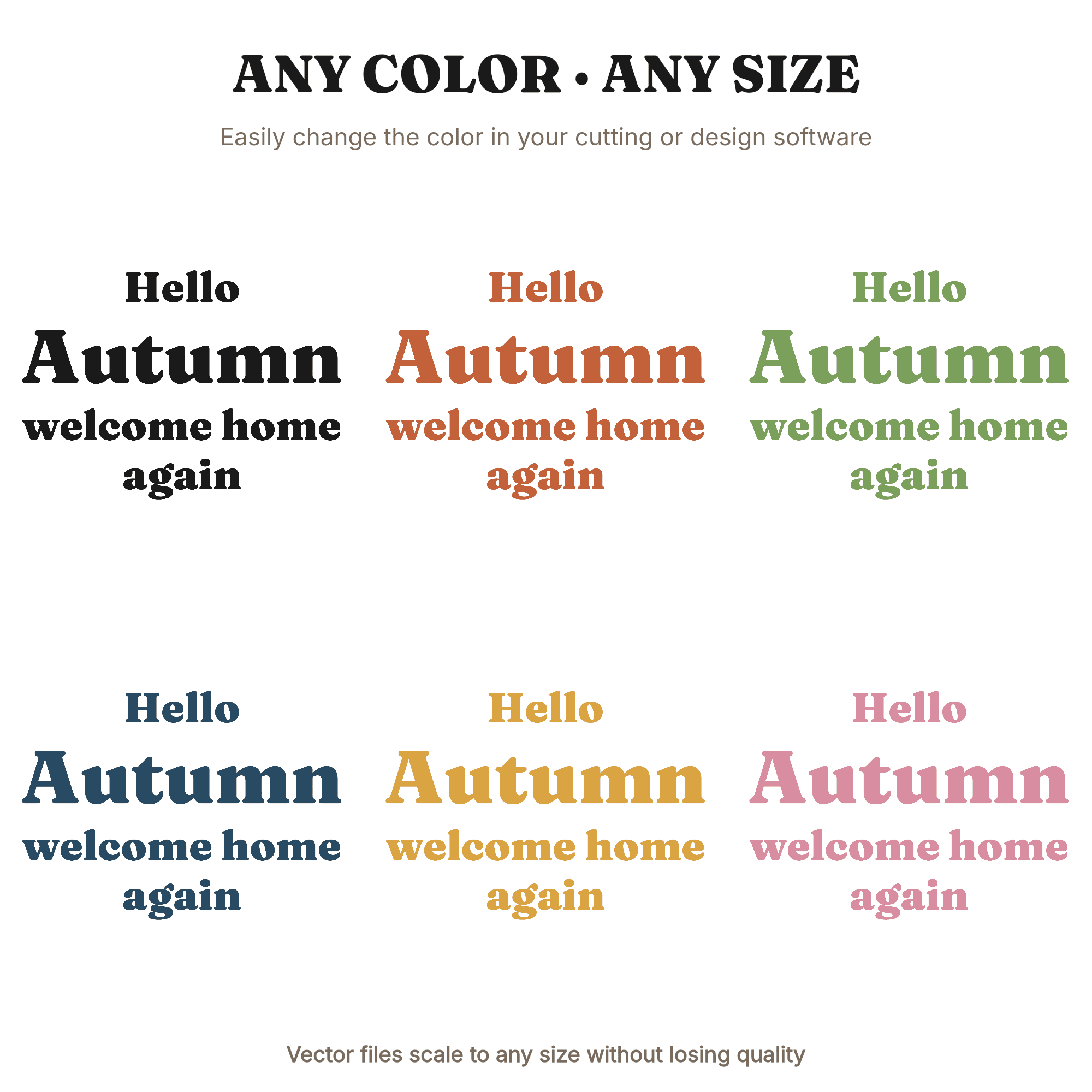 Hello Autumn Circular Wreath SVG PNG, Fall Welcome Sign Cut File, Hand Lettered Autumn Decor, view 2