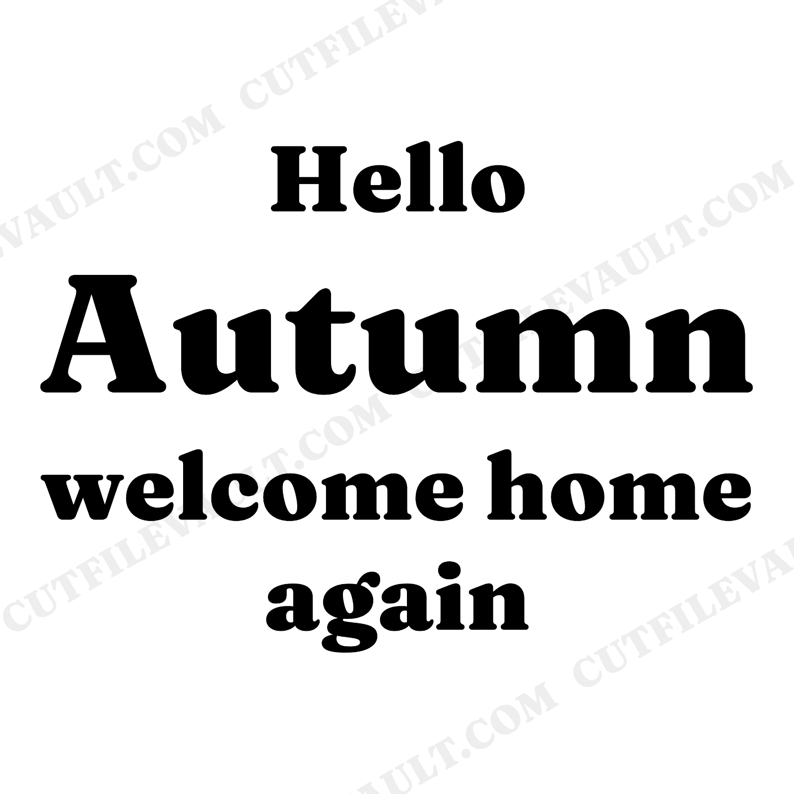 Hello Autumn Circular Wreath SVG PNG, Fall Welcome Sign Cut File, Hand Lettered Autumn Decor, view 1