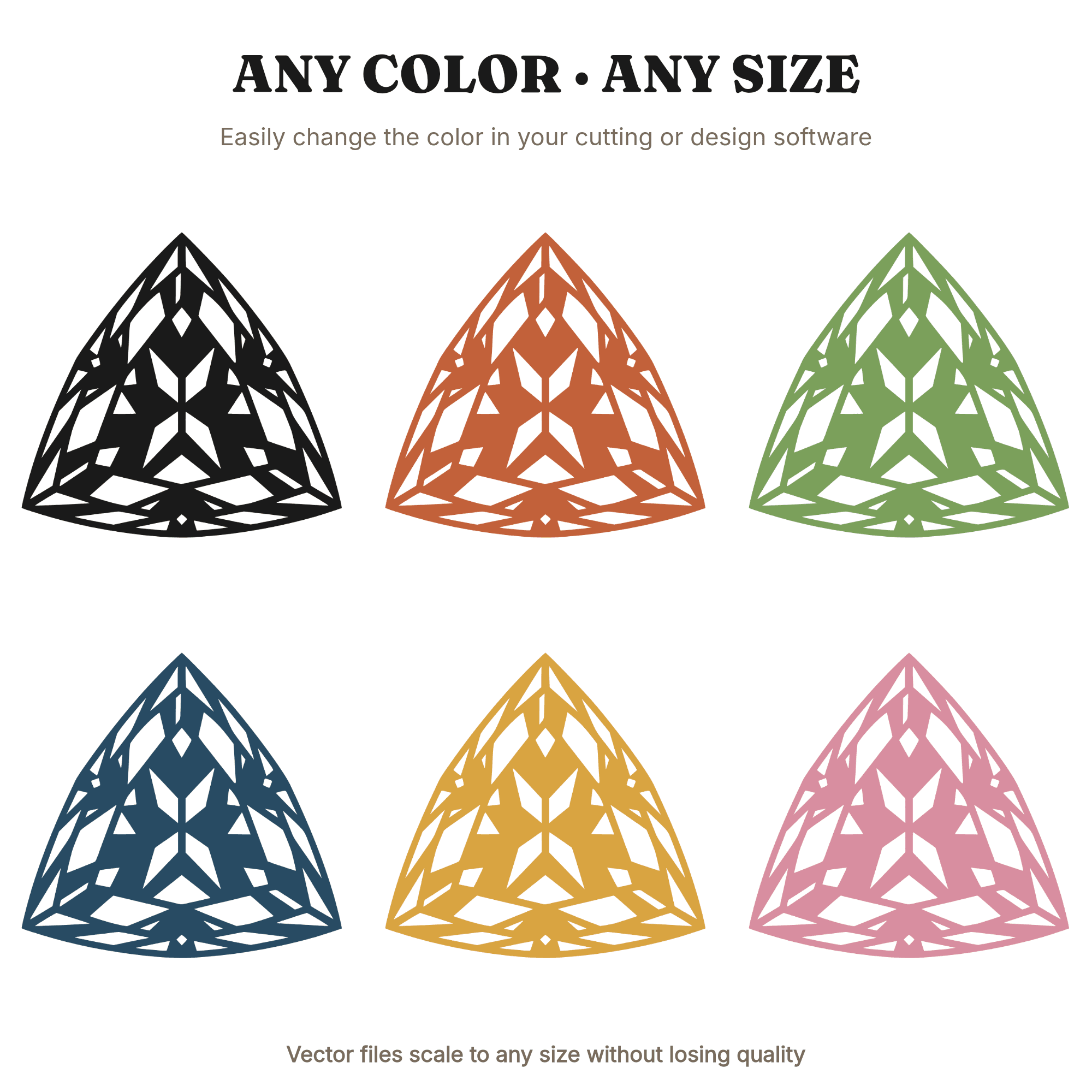 Trillion Cut Gemstone SVG PNG, Geometric Facet Triangle Cut File, Modern Brutalist Design, view 2