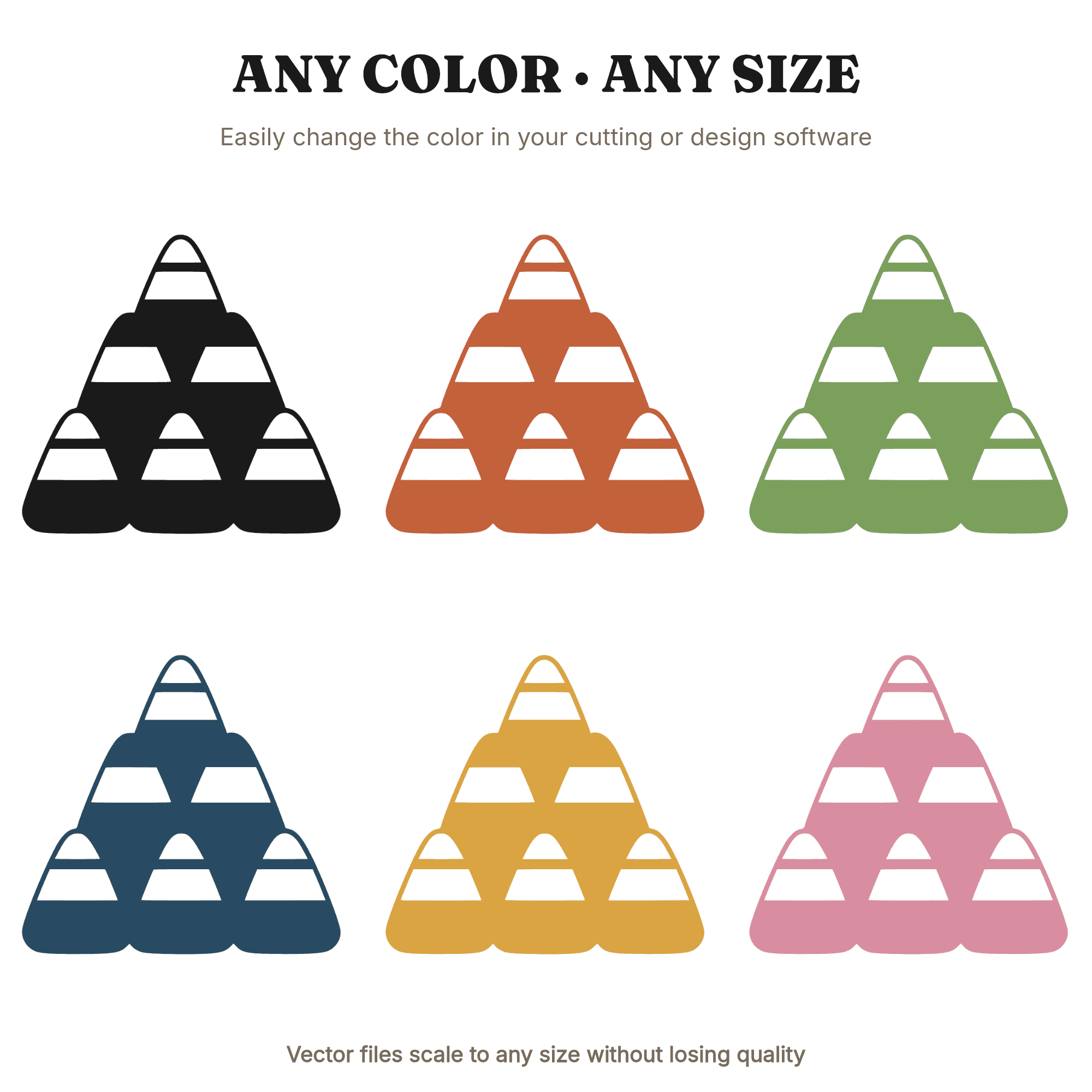 Art Deco Candy Corn Pyramid SVG PNG, Geometric Halloween Cut File, Farmhouse October Wall Art, view 2