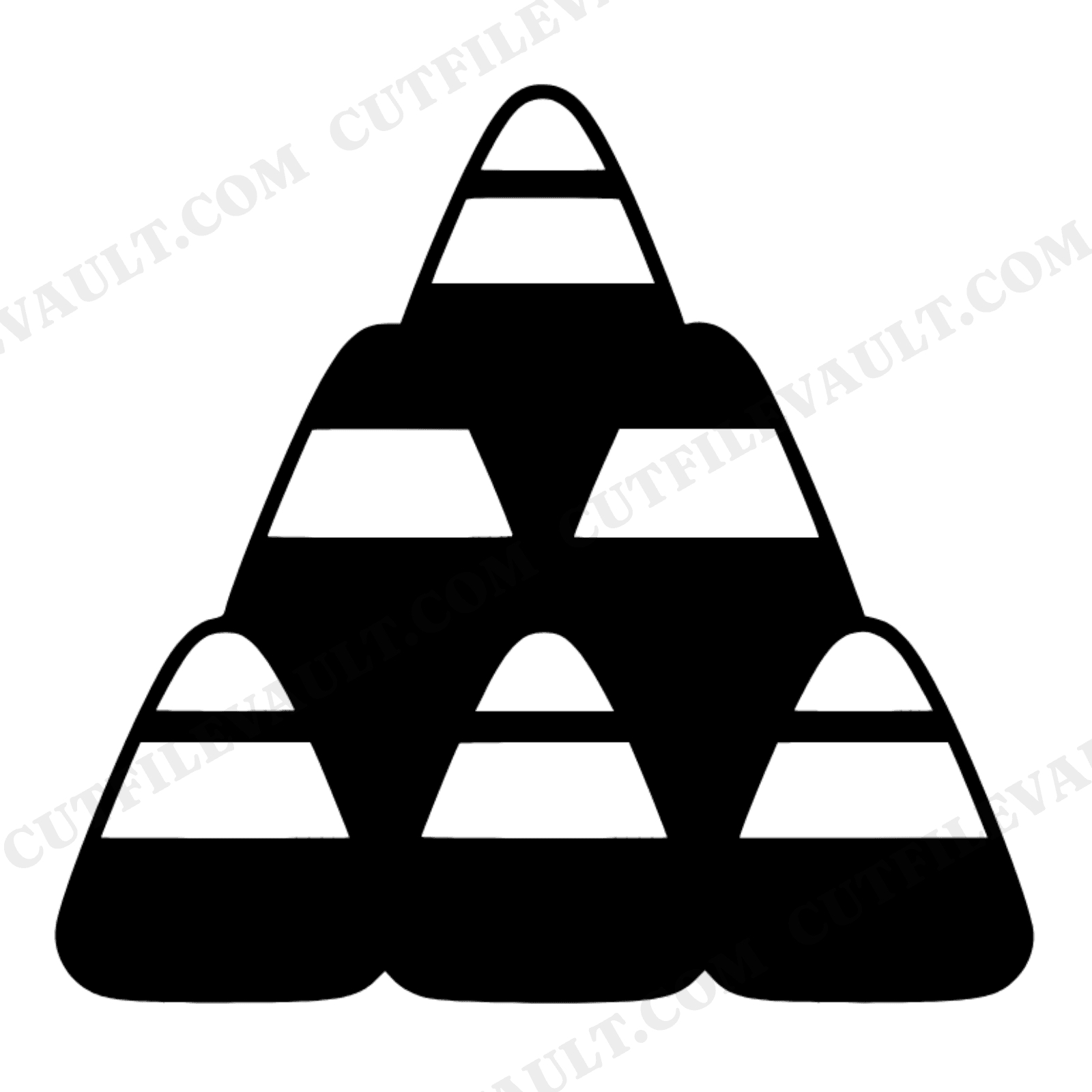 Art Deco Candy Corn Pyramid SVG PNG, Geometric Halloween Cut File, Farmhouse October Wall Art, view 1