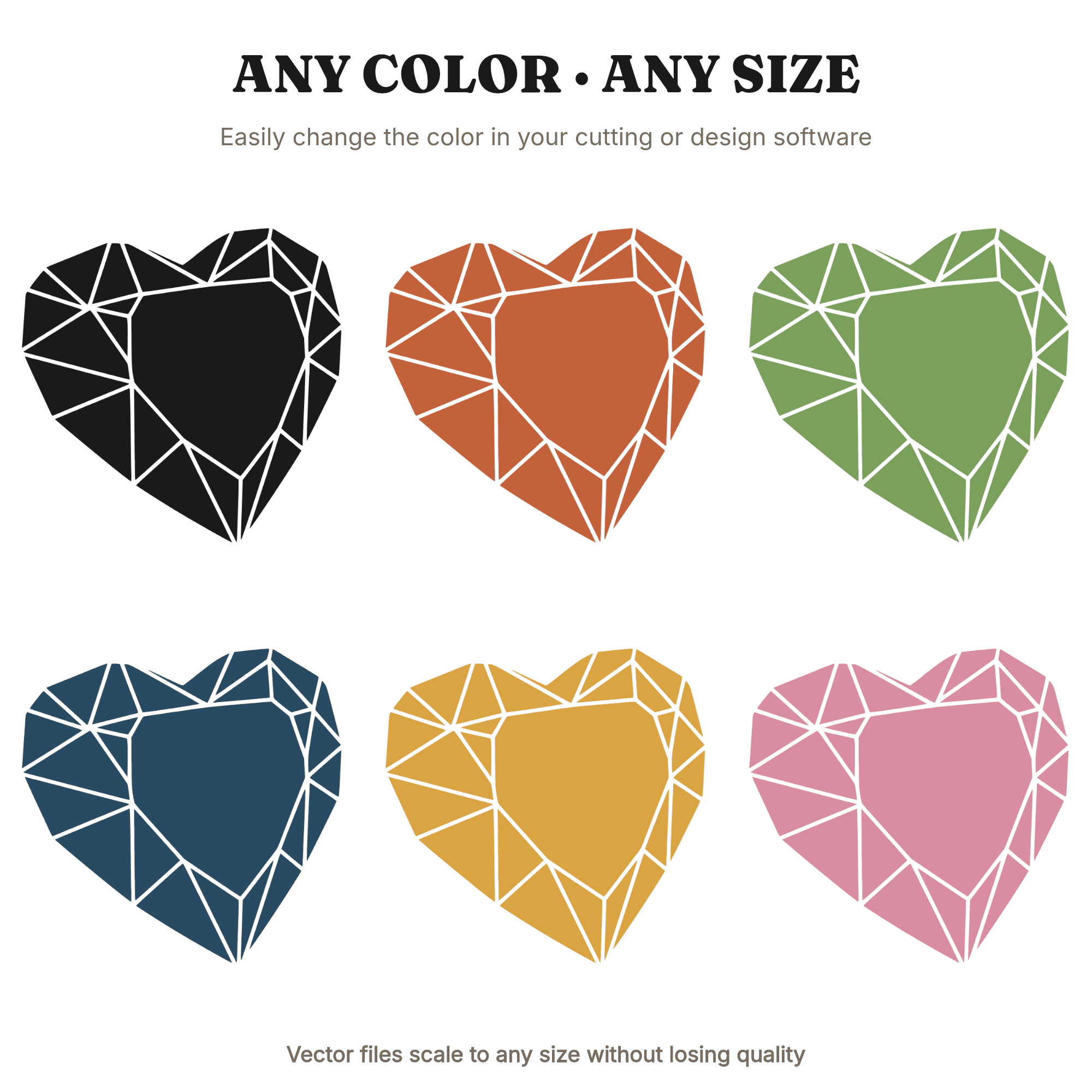 Retro 70s Gemstone Heart SVG PNG, Brilliant Cut Diamond Heart Cut File, Geometric Valentine SVG, view 2