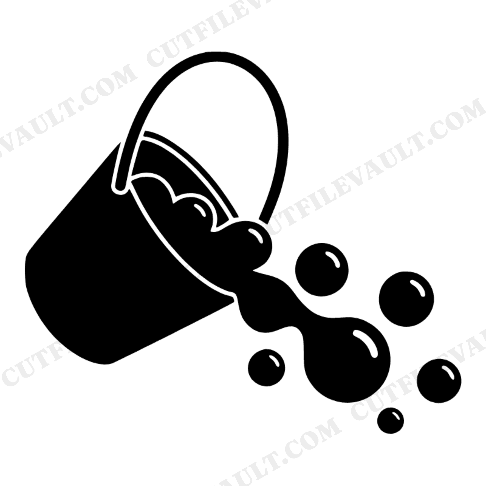 Tipped Candy Bucket SVG PNG, Chrome Bubbles Halloween Cut File, Mid Century Modern Nursery Decor, view 1