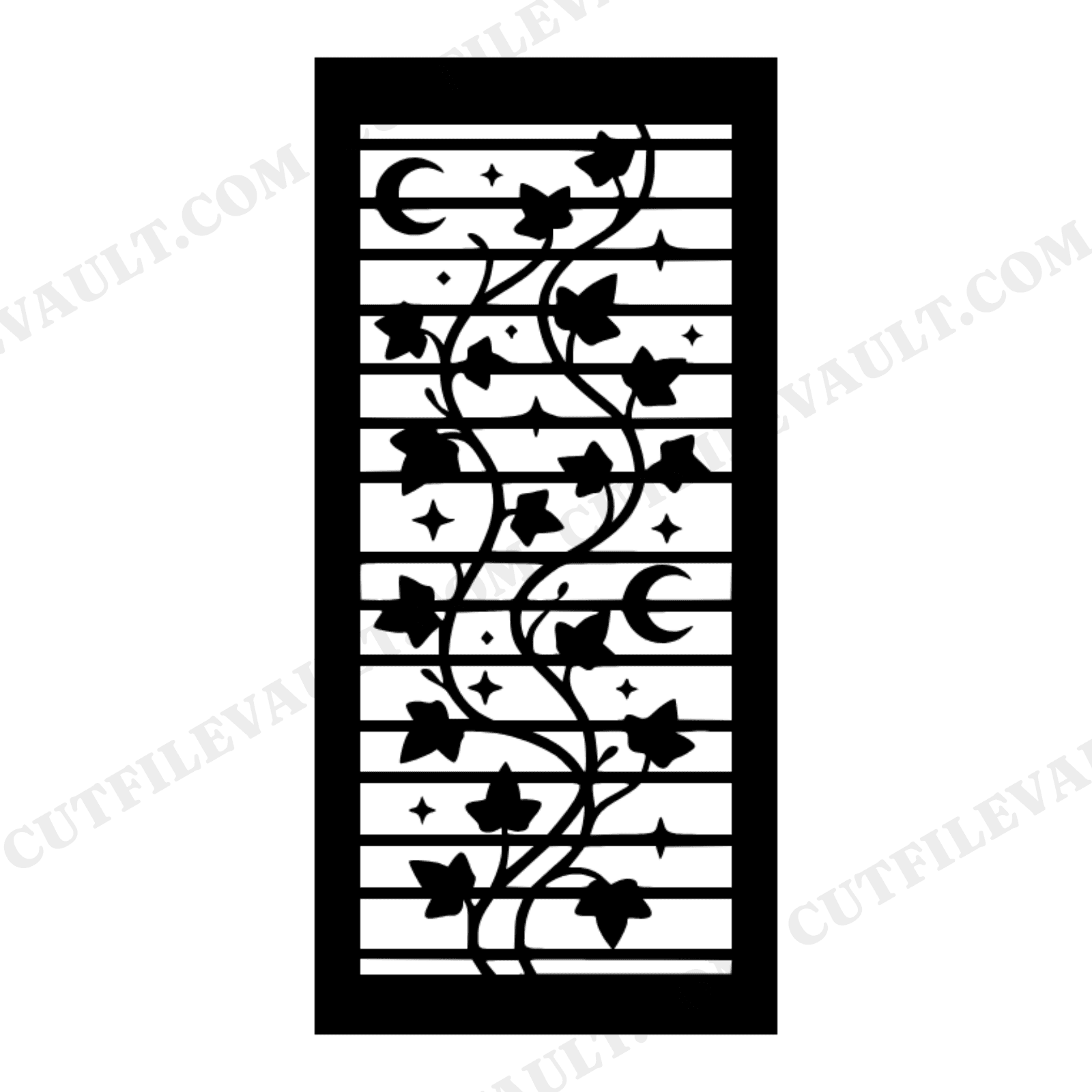 Farmhouse Shutter SVG PNG with Celestial Ivy, Art Nouveau Garden Cut File for Mother's Day, view 1