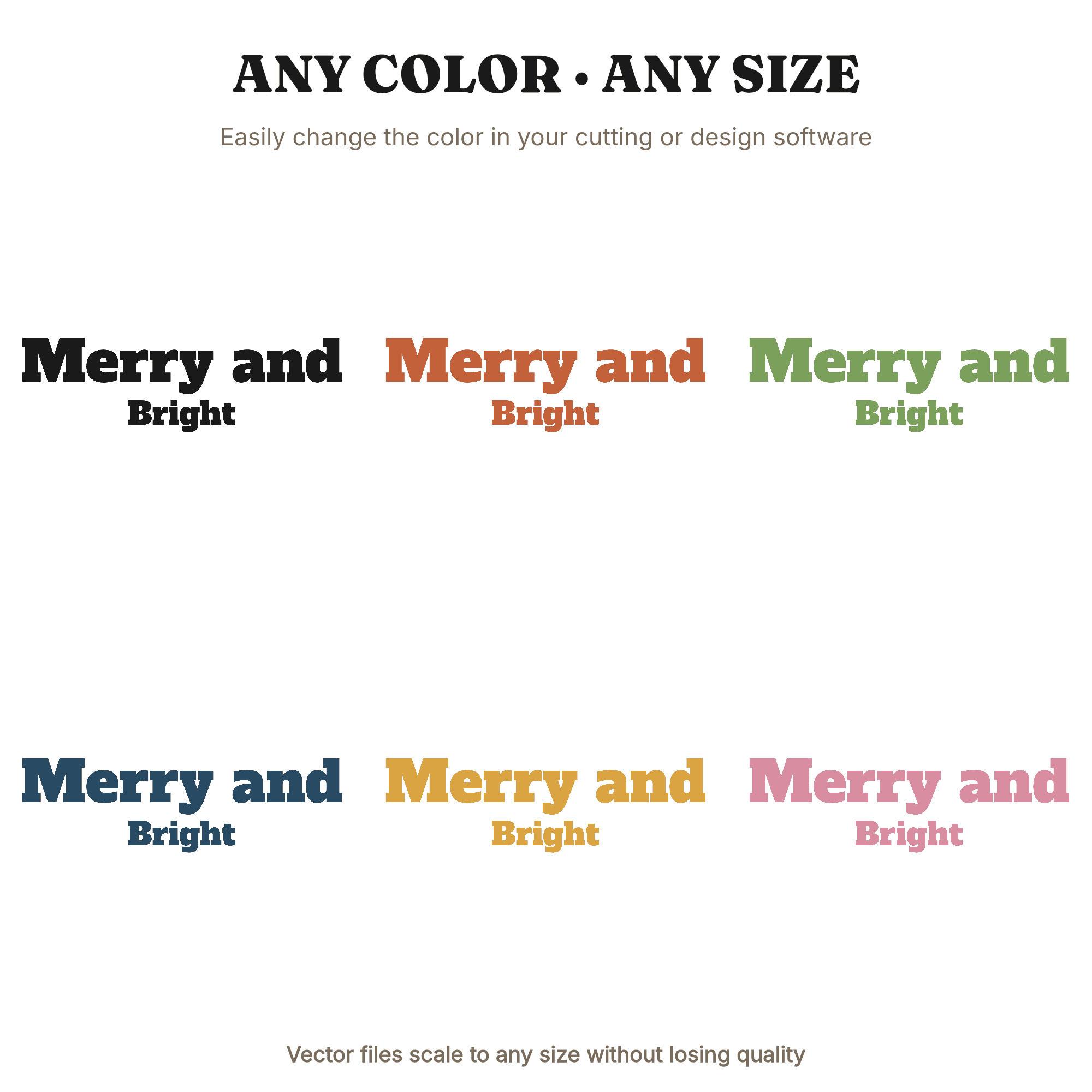 Merry and Bright SVG PNG Mid Century Christmas Retro Sunburst Cut File for Cricut, view 2