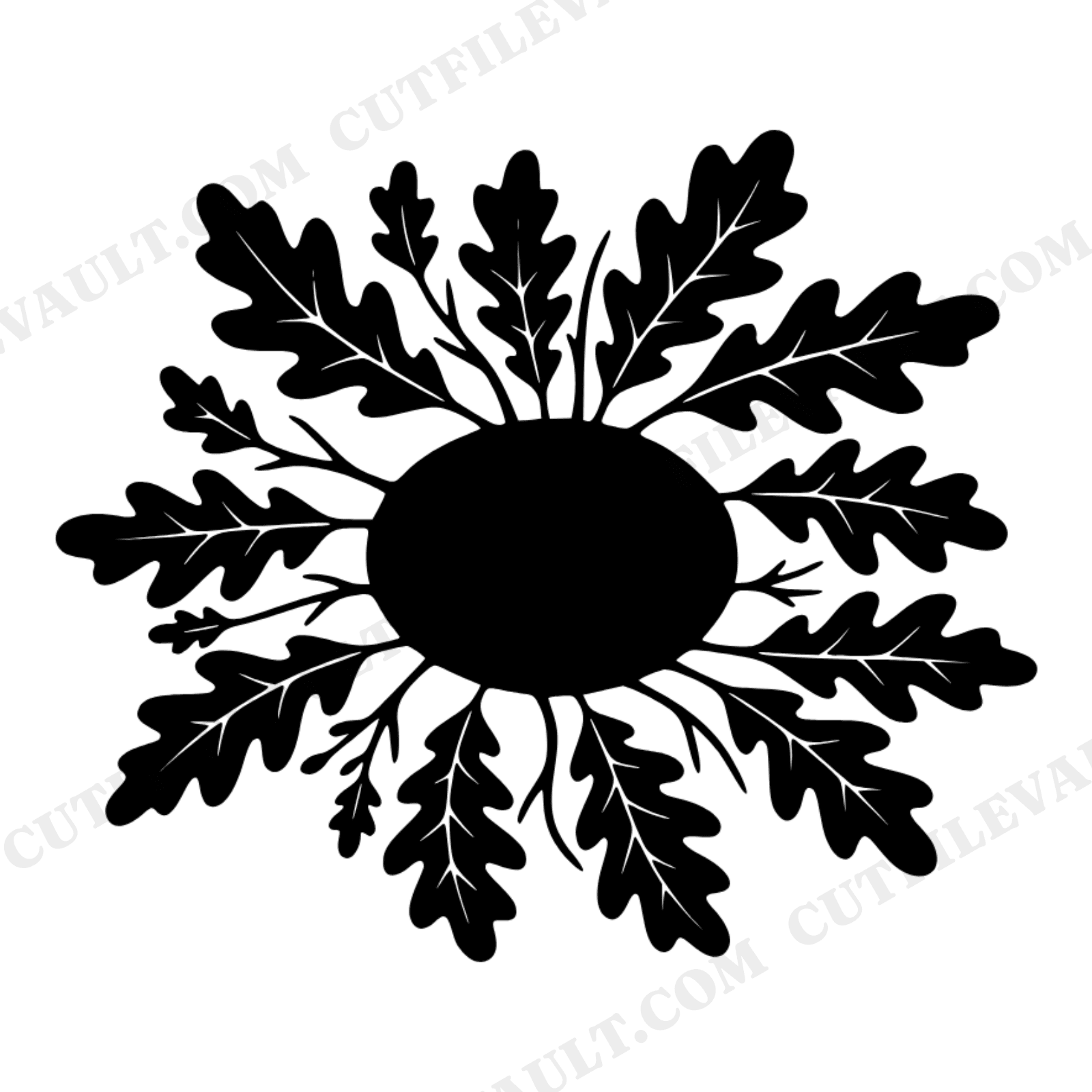 Worm's Eye View Cake Stand with Oak Leaves SVG PNG, Autumn Wedding Cake Pedestal Cut File, view 1
