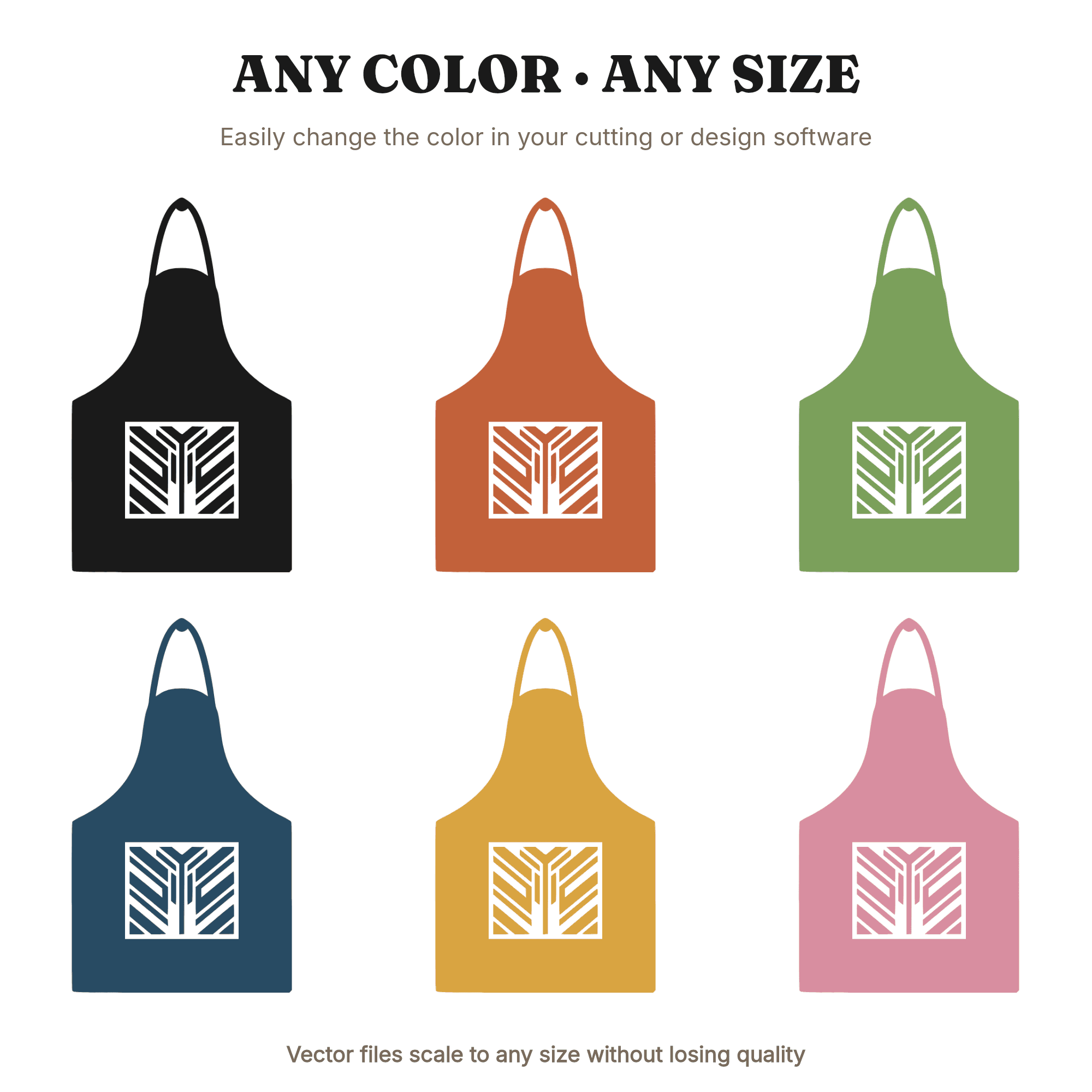 Farmhouse Apron SVG PNG, Art Deco Pocket Apron Cut File, Mid Century Kitchen Wall Art, view 2