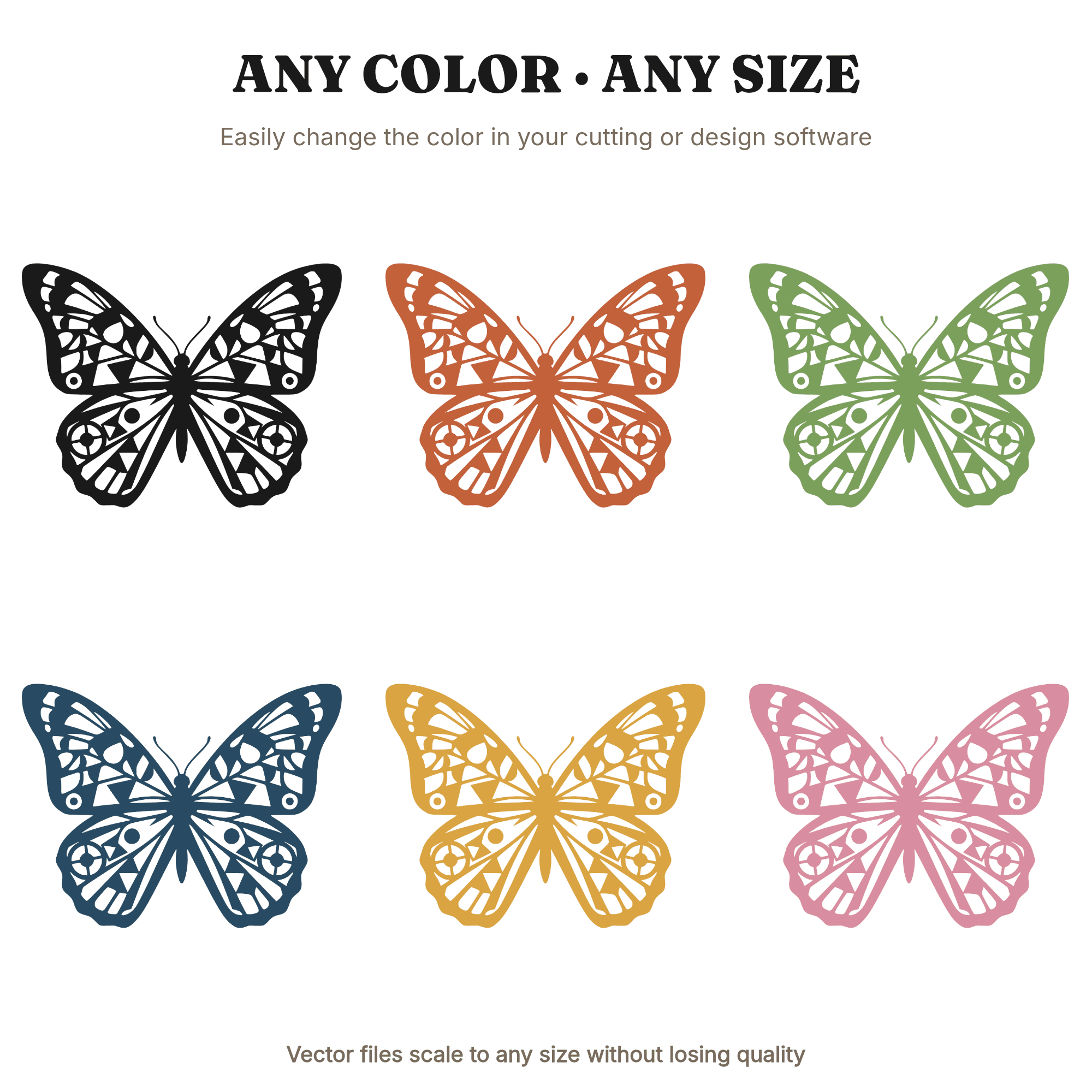 Butterfly Mandala SVG PNG Mother's Day Wall Art Scandinavian Line Art Cut File, view 2