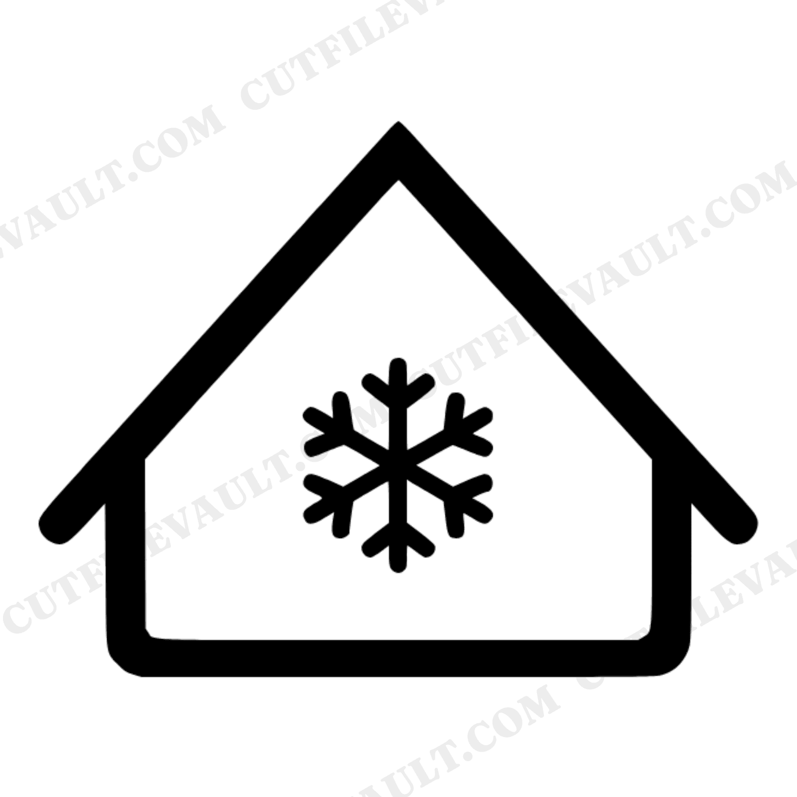 Nordic Gingerbread House Birds Eye View SVG PNG, Geometric Roof Snowflake Christmas Baking Cut File, view 1