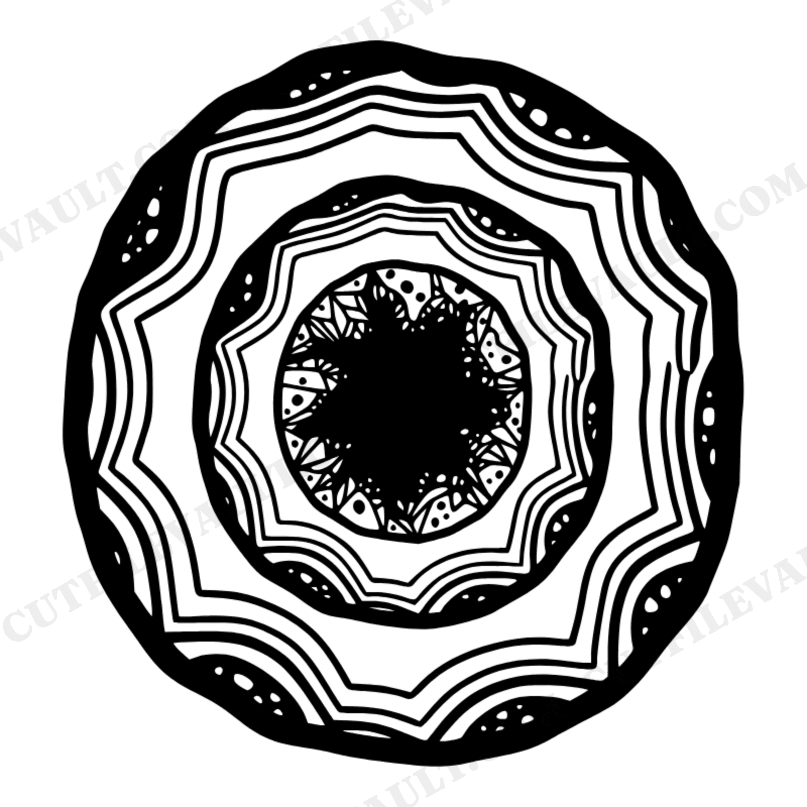 Nested Geode Slices SVG PNG Layered Depth Design Mid Century Minimal Cut File for Vinyl Cricut, view 1
