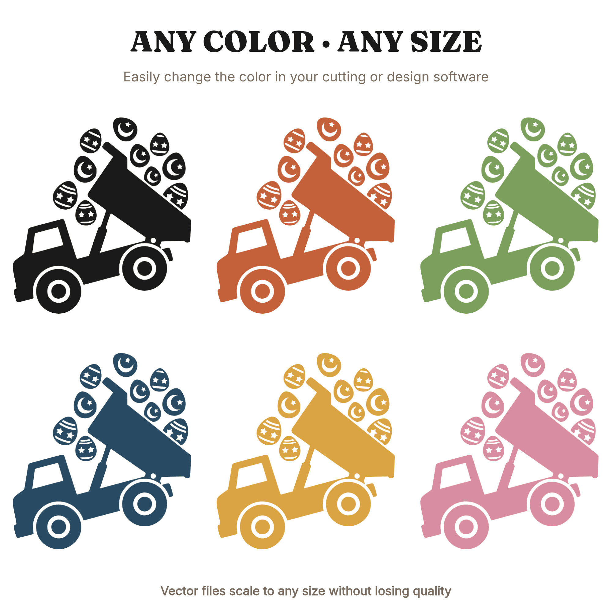 Celestial Dump Truck SVG PNG, Moon Eggs Easter Cut File, Mystical Nursery Design, Cosmic Truck, view 2