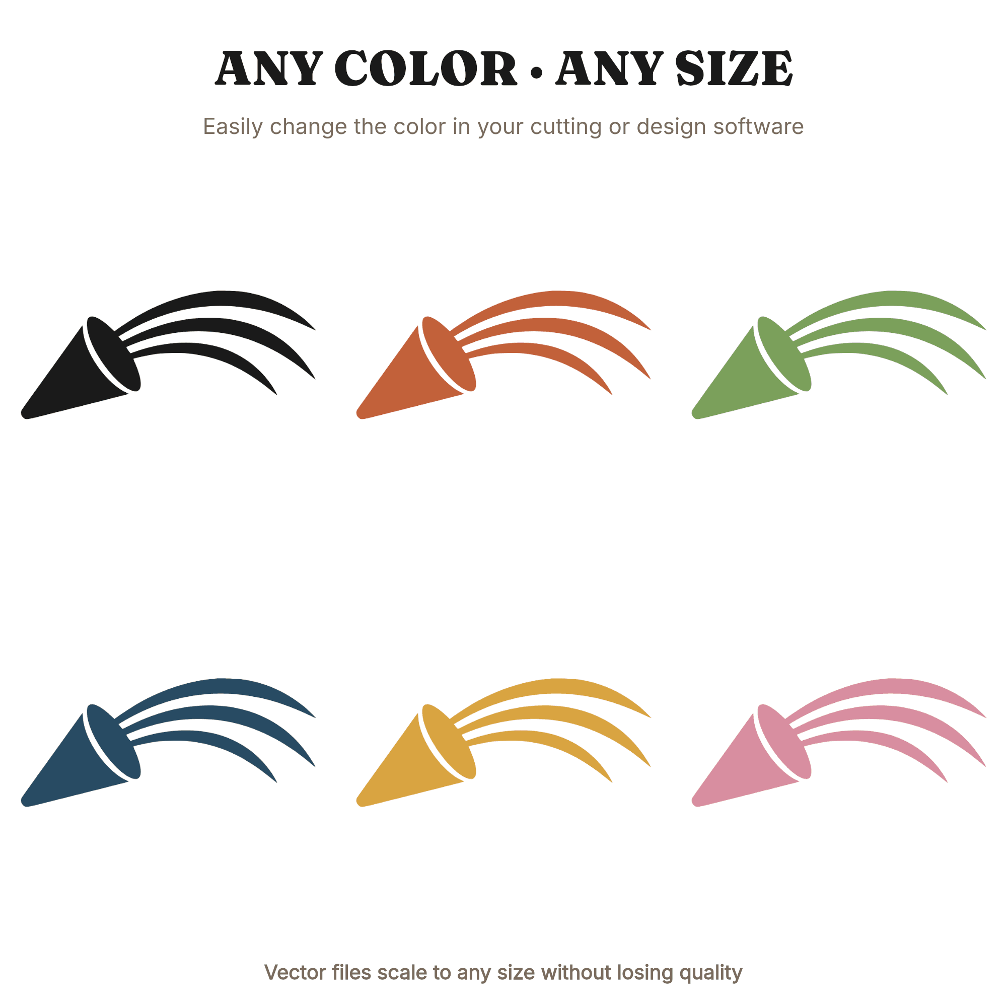 Party Hat SVG PNG, Tilted Cone Hat with Streamers, Mid Century Celebration Cut File for Cricut, view 2