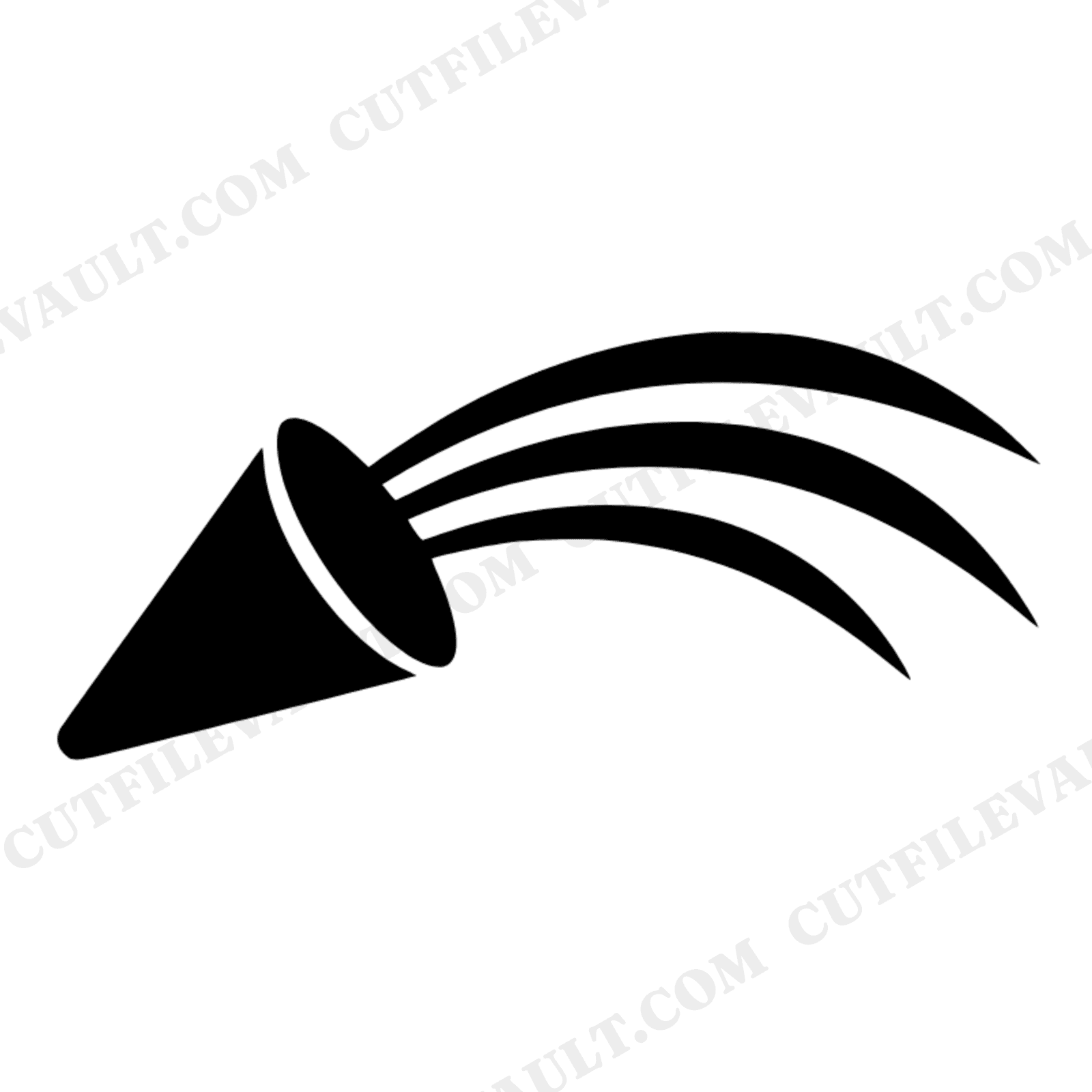 Party Hat SVG PNG, Tilted Cone Hat with Streamers, Mid Century Celebration Cut File for Cricut, view 1