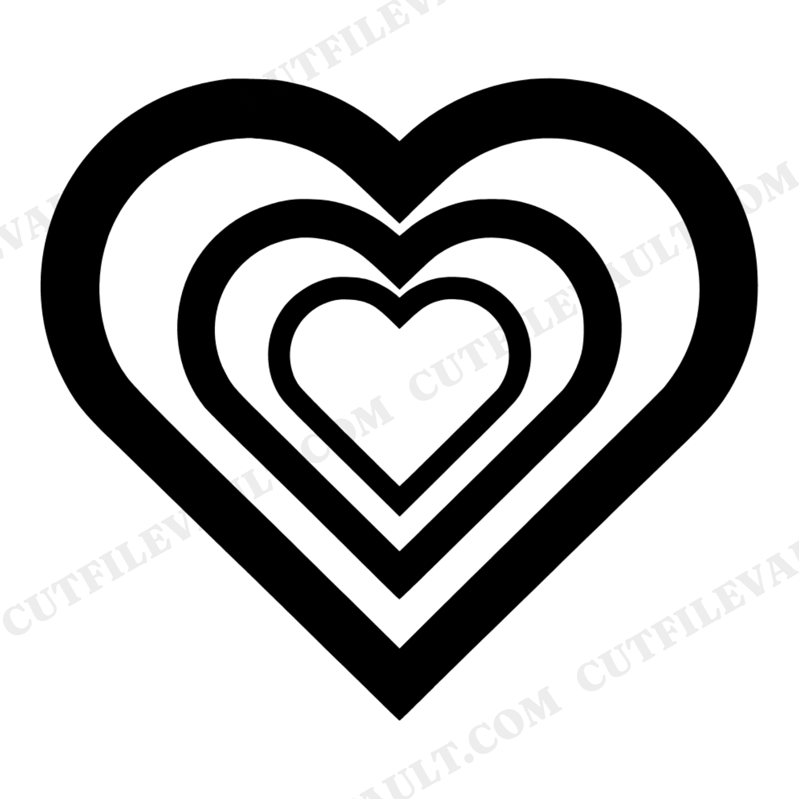 Art Deco Heart Cookie Cutter SVG PNG, Celestial Valentine Cut File, Mystical Kitchen Design, view 1