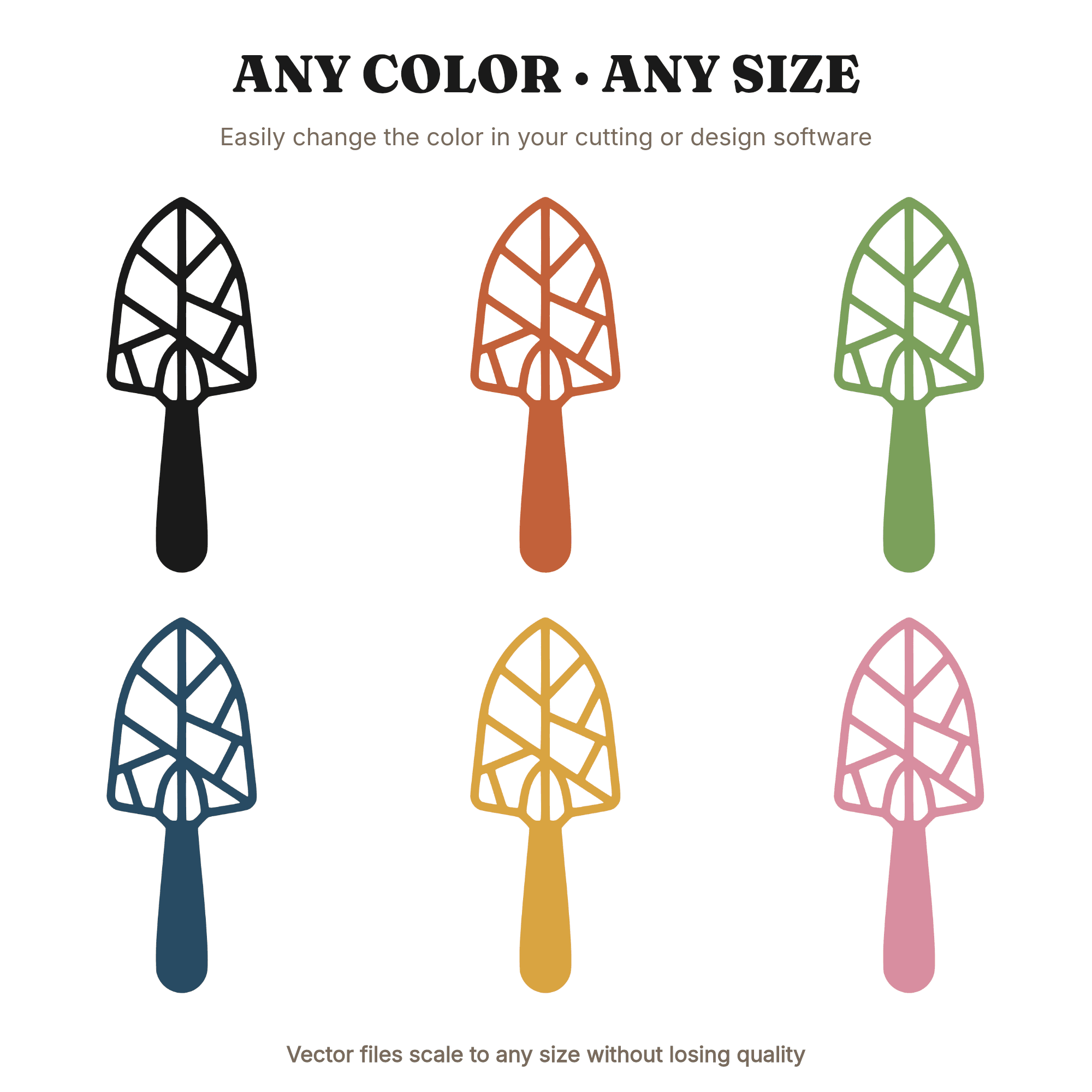 Garden Trowel SVG Stained Glass Mother's Day PNG Gardening Mom Cut File Scandinavian Line Art, view 2