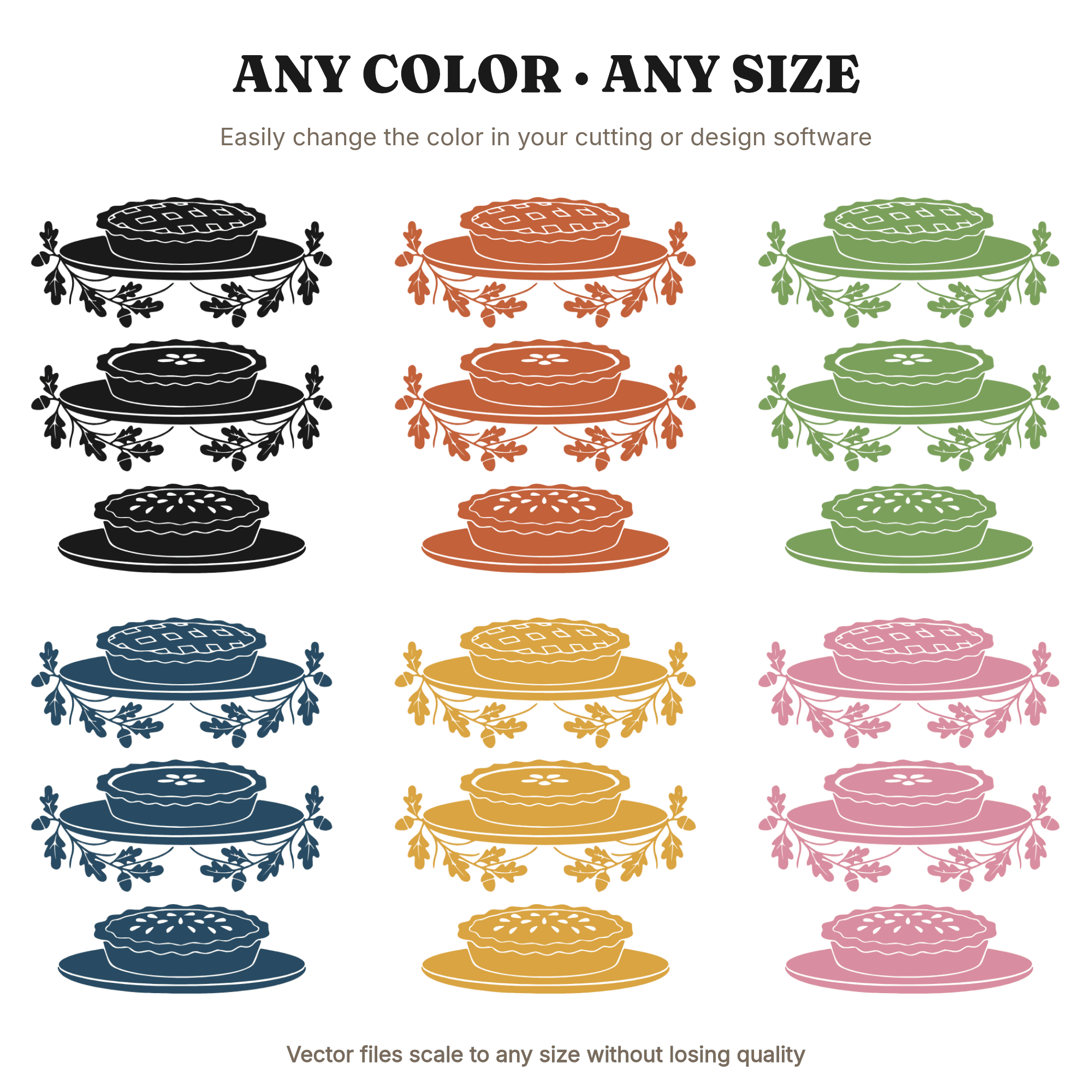 Three Tier Pie Stand SVG with Acorn Garland PNG, Autumn Wedding Dessert Stand Cut File, view 2