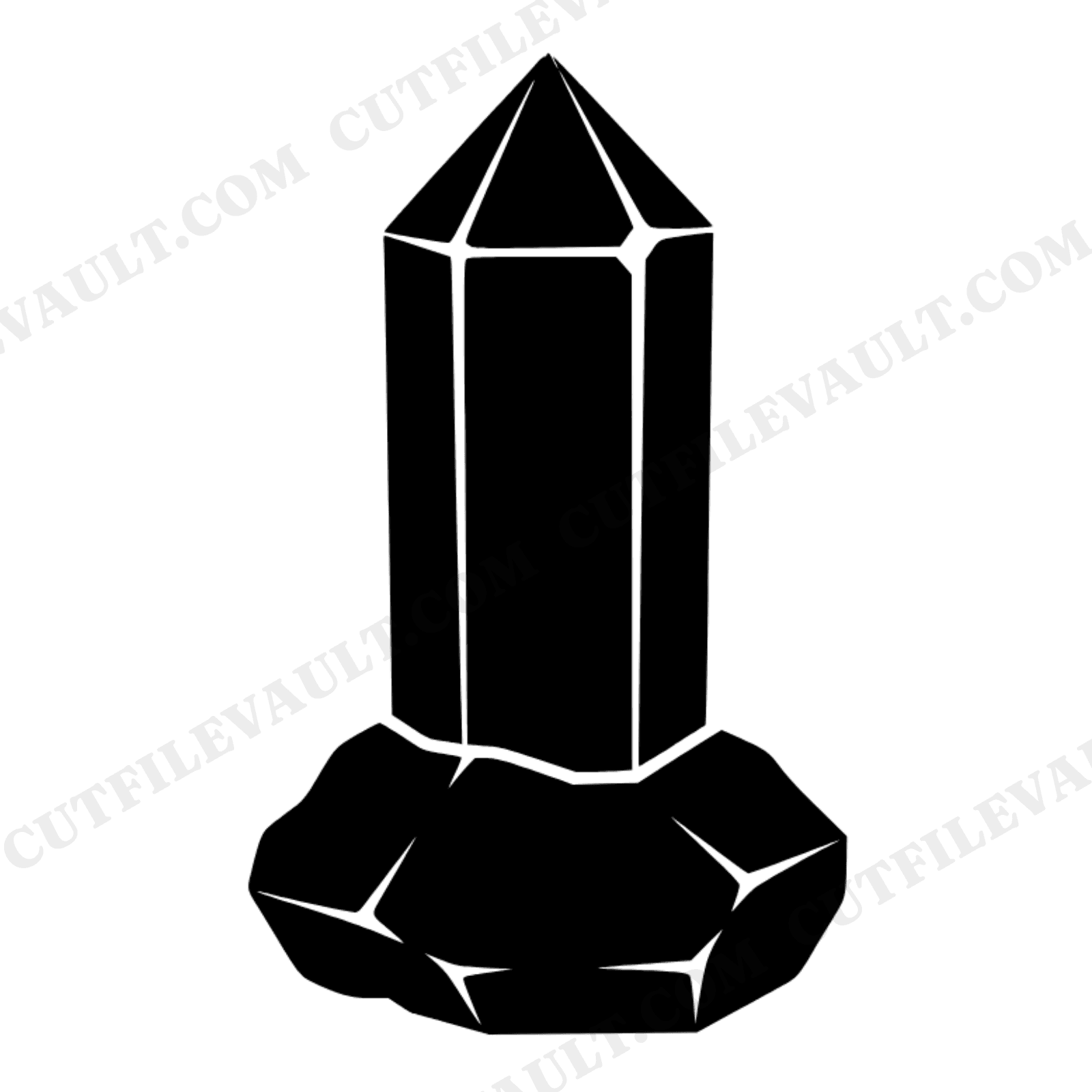 Retro 70s Quartz Crystal SVG PNG, Tall Crystal Point Geometric Cut File for Vinyl Cricut, view 1