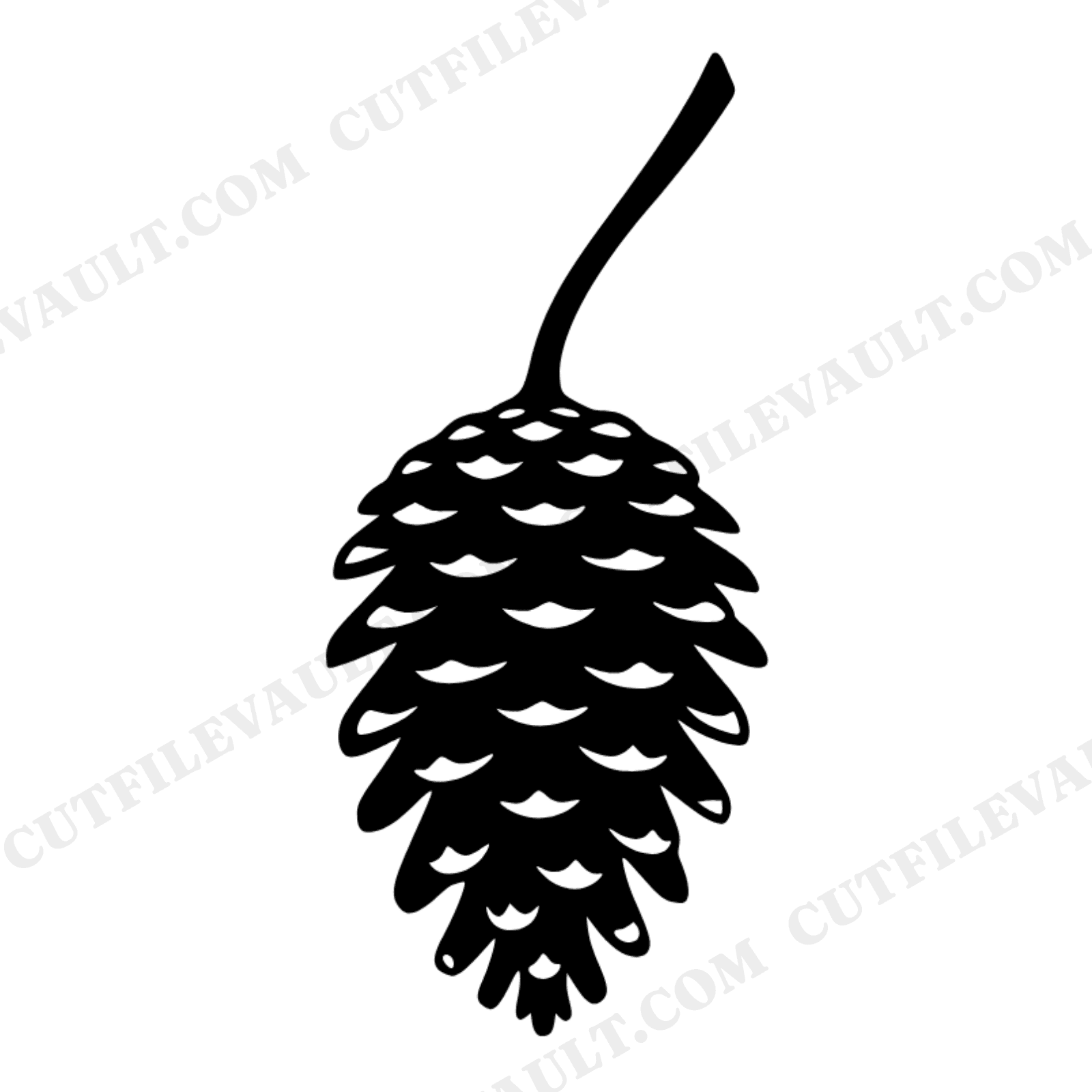 Pinecone Branch SVG PNG Winter Botanical Silhouette Boho Christmas Cut File Cricut Organic Decor, view 1
