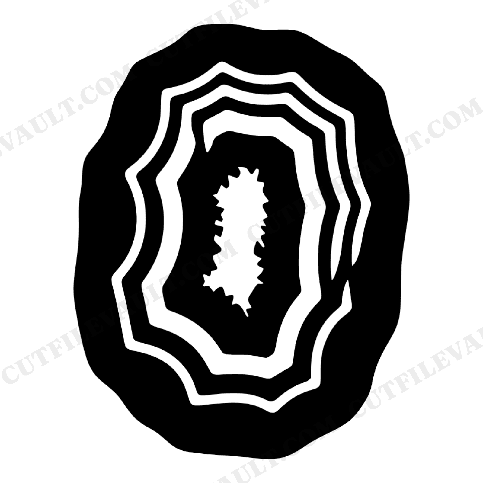 Retro Geode Slice SVG PNG, 70s Groovy Druzy Crystal Cut File, Organic Abstract Wall Art Design, view 1