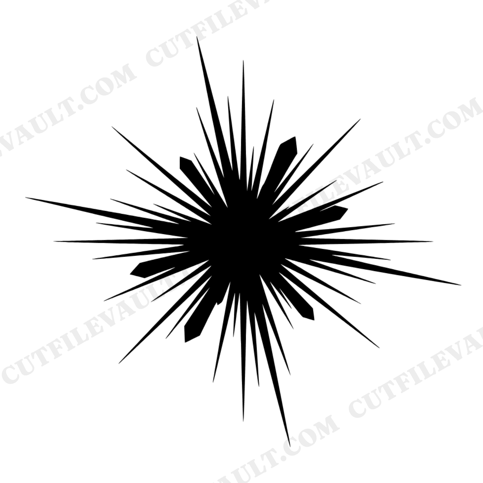 Retro Starburst SVG PNG New Year Crystal Burst 70s Wave Mid Century Modern Firework Cut File, view 1