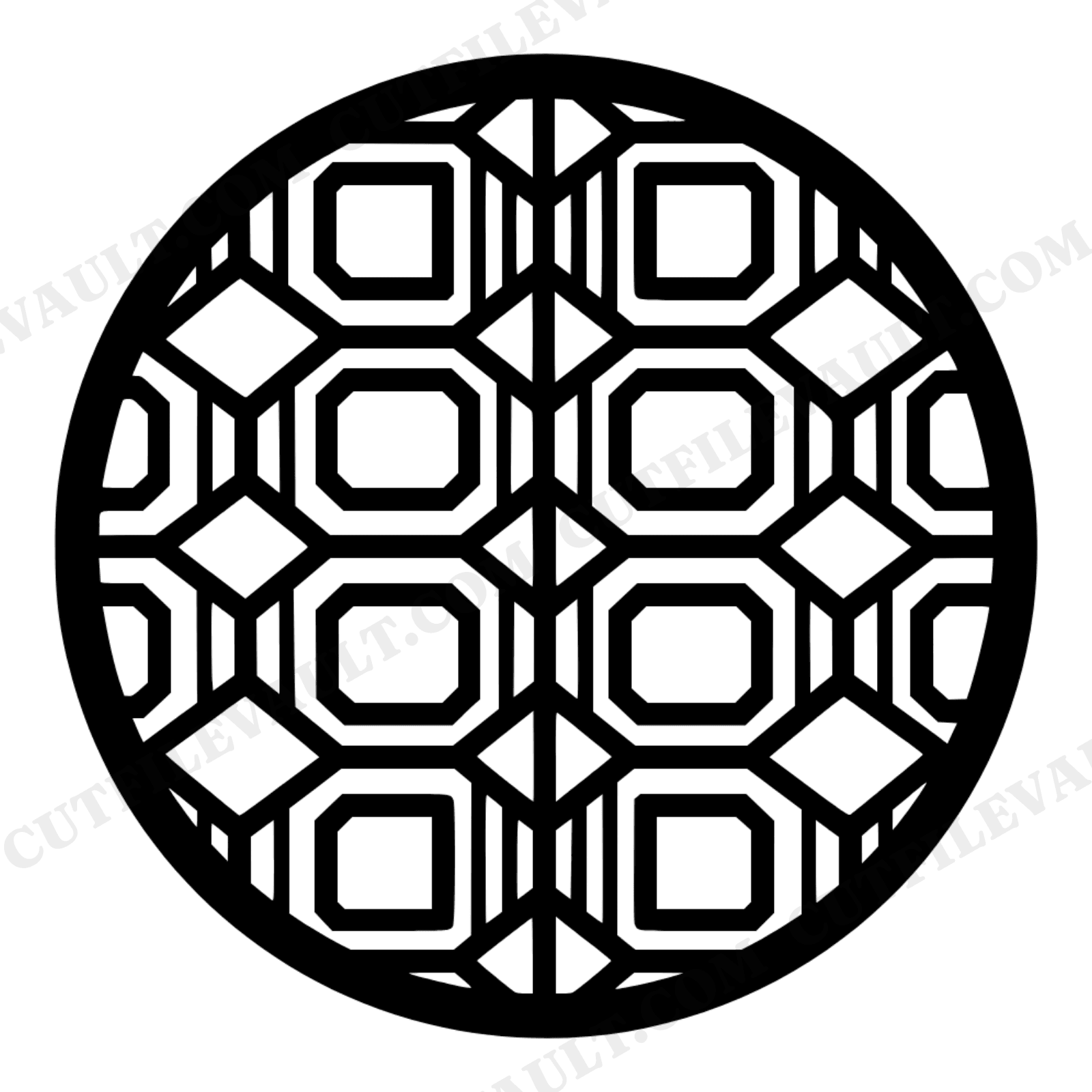 Art Deco Hexagon Lattice Pie Top SVG PNG, Geometric Pie Crust Cut File, National Pie Day Design, view 1