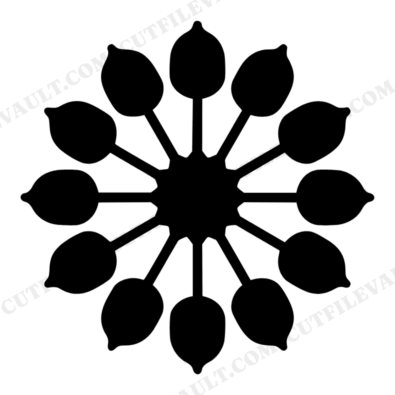 Eight Point Acorn Mandala Cake Stand SVG PNG, Autumn Wedding Dessert Table Cut File, view 1