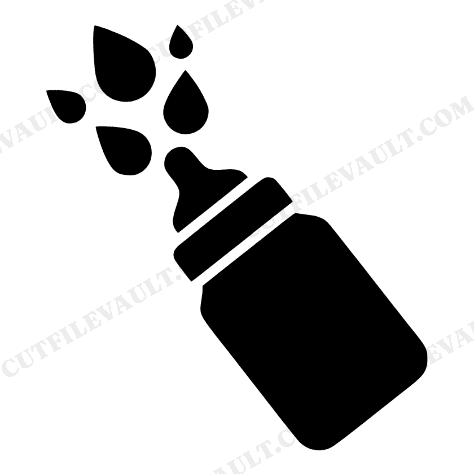 Retro Baby Bottle SVG PNG, 1950s Nursery Decor Cut File, New Year Baby Announcement Design, view 1
