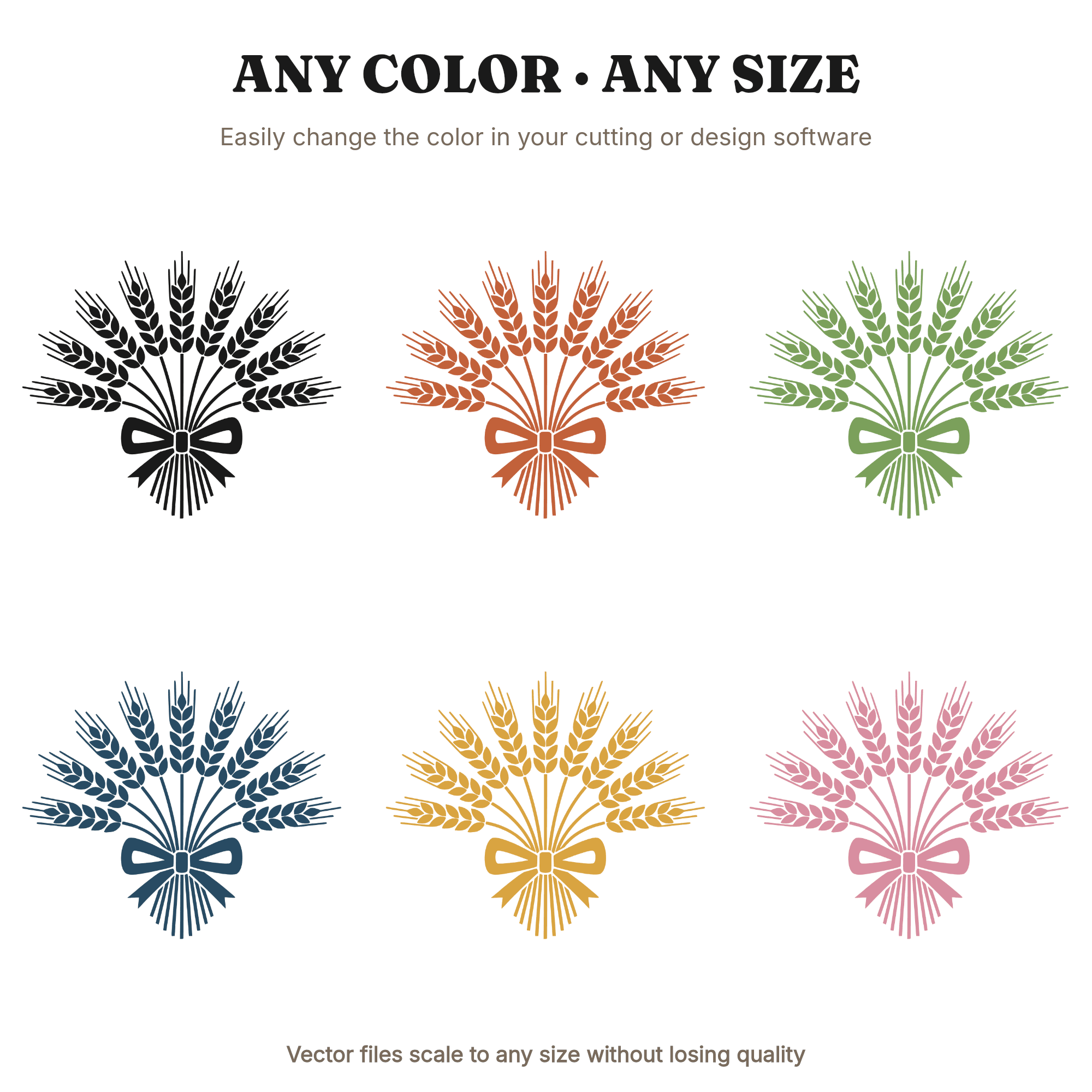 Art Deco Wheat Fan Harvest Bundle SVG PNG, Geometric Thanksgiving Kitchen Cut File for Cricut, view 2