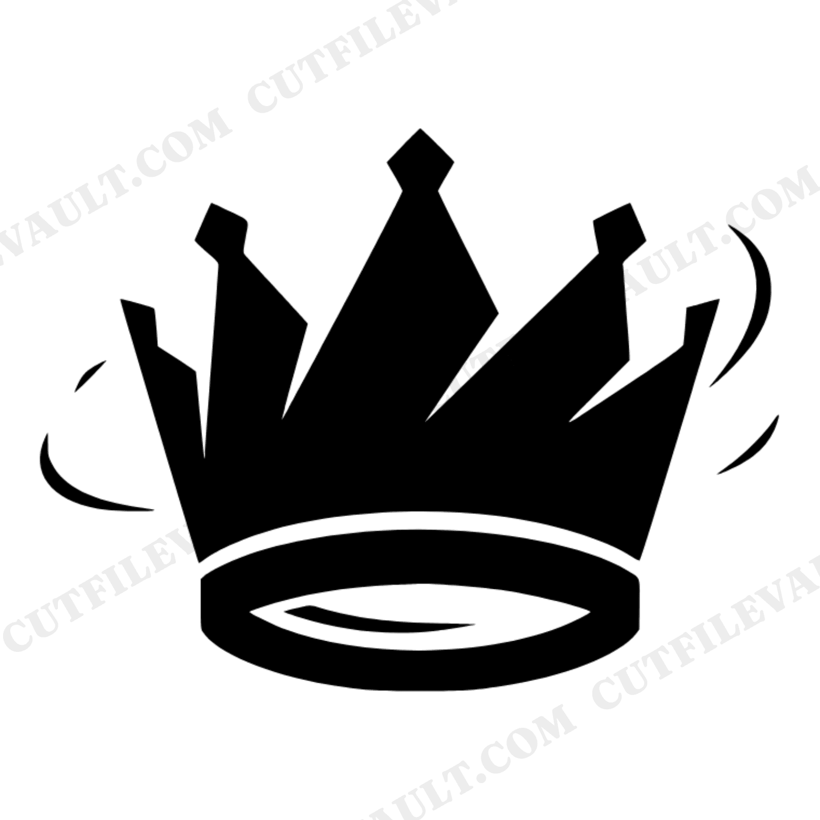 Birthday Crown SVG PNG Tilted Geometric Crown Cut File Modern Brutalist Party Decor Cake Topper, view 1