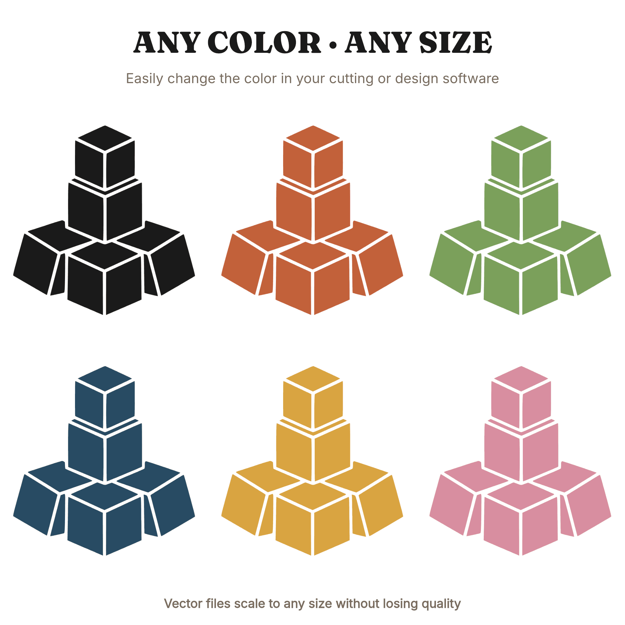Pyrite Cubes SVG PNG Geometric Mineral Line Art Scandinavian Crystal Stack Cut File Design, view 2