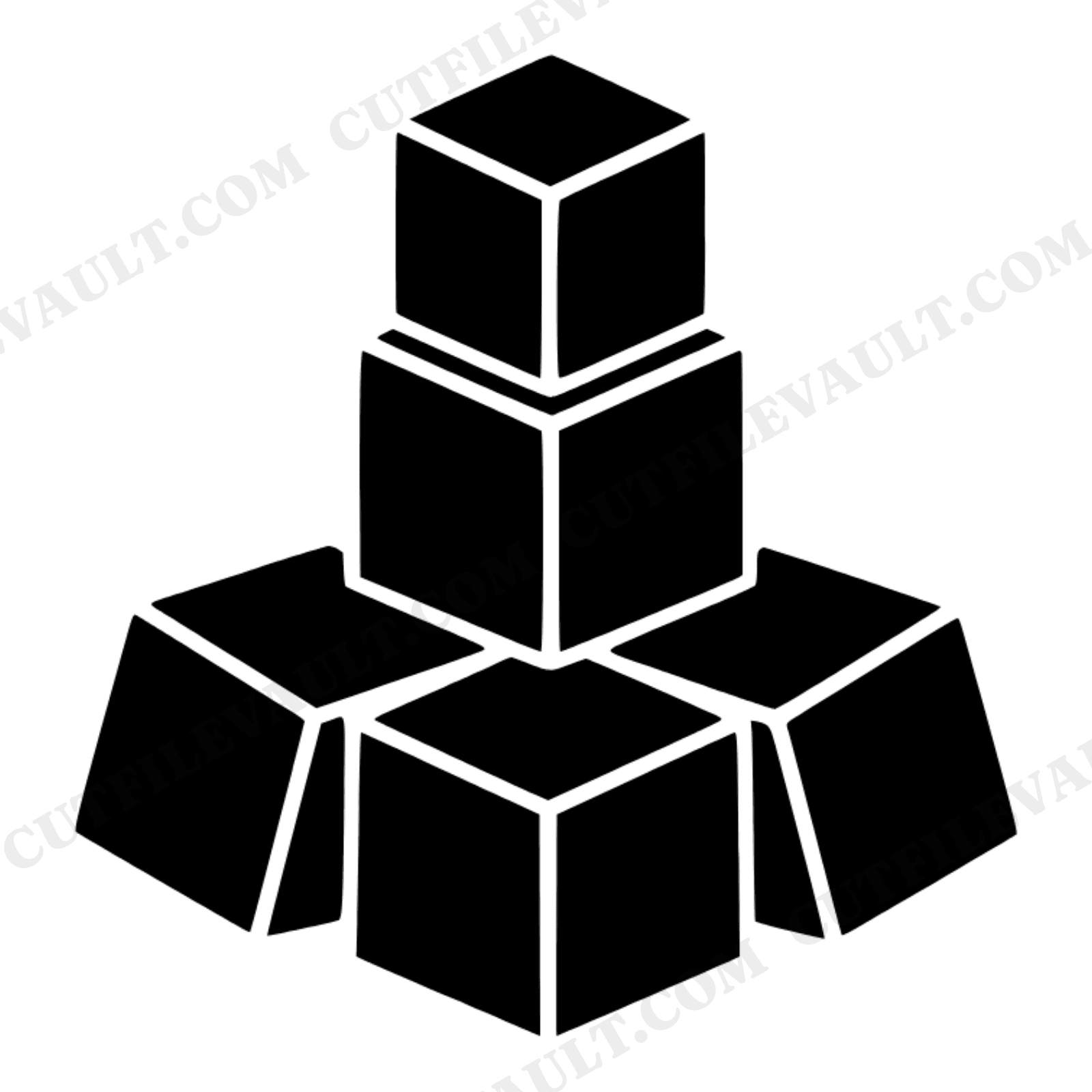 Pyrite Cubes SVG PNG Geometric Mineral Line Art Scandinavian Crystal Stack Cut File Design, view 1