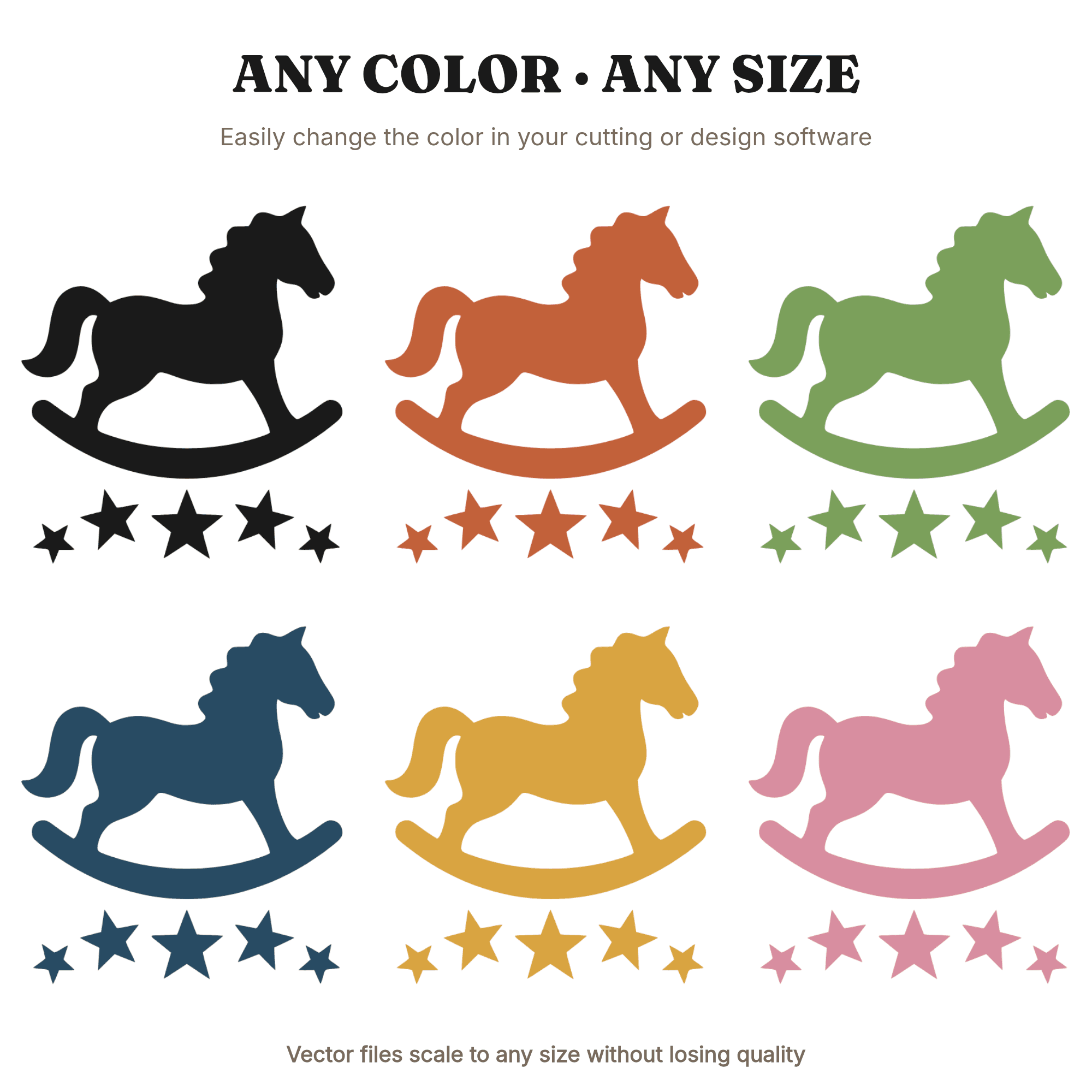 Rocking Horse Constellation SVG PNG, Celestial Nursery Silhouette, Stars Christmas Cut File, view 2