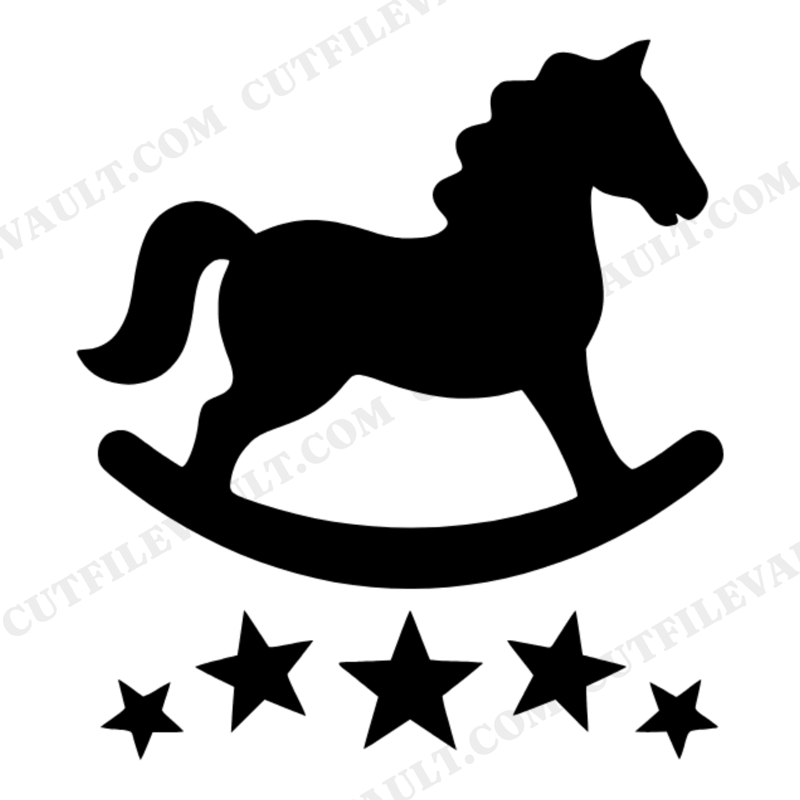 Rocking Horse Constellation SVG PNG, Celestial Nursery Silhouette, Stars Christmas Cut File, view 1