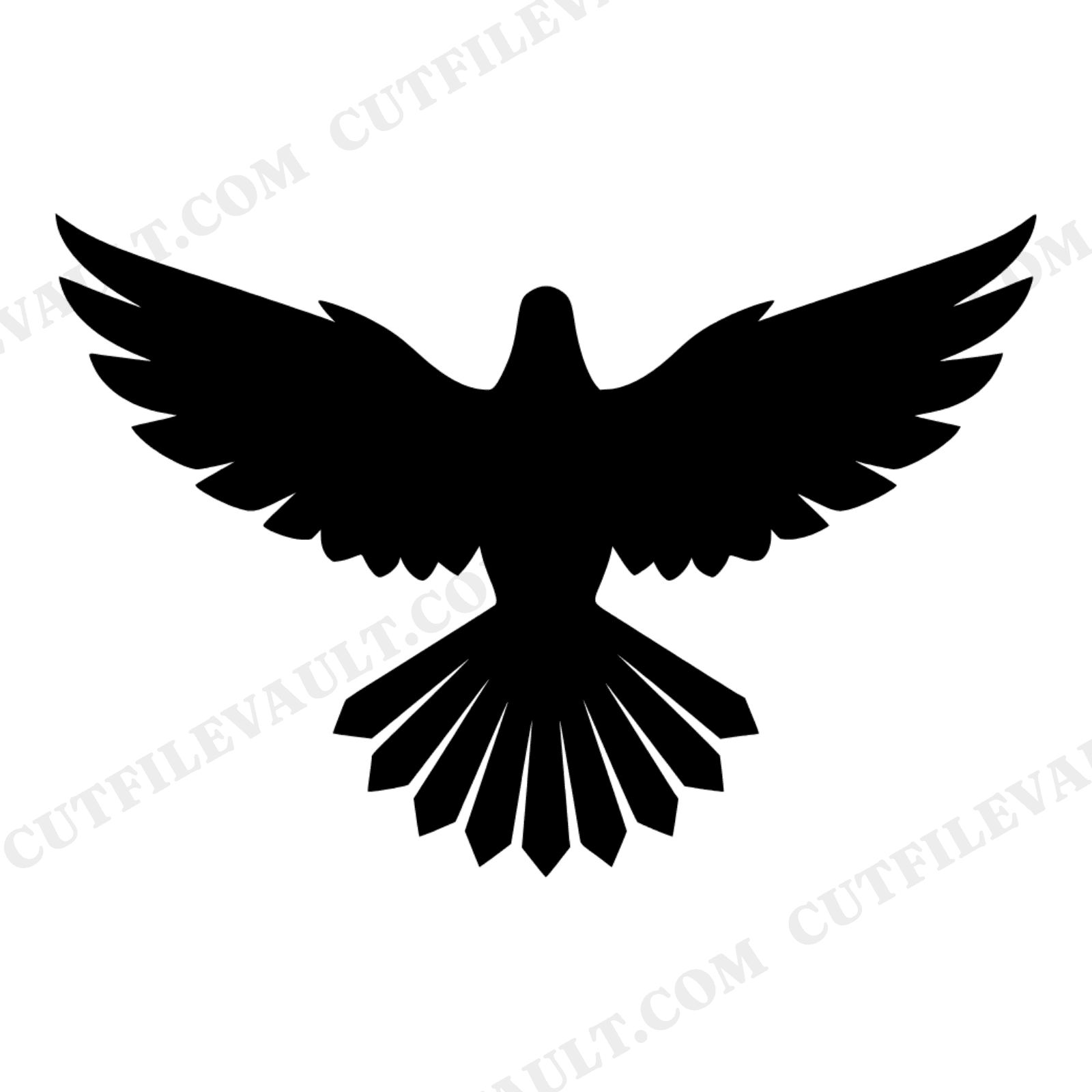 Art Deco Dove SVG PNG, Wings Spread Chevron Pattern, New Year Geometric Cut File, view 1