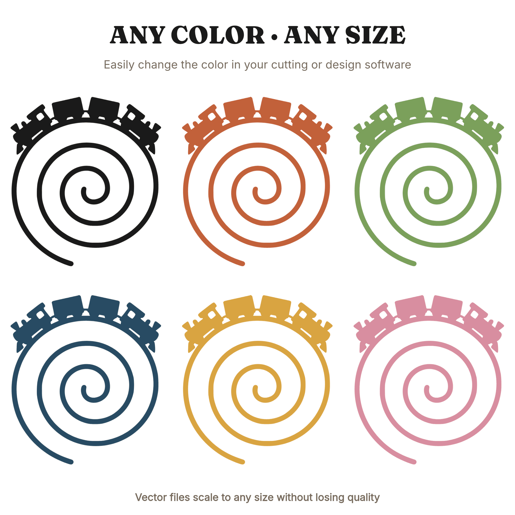 Vintage Christmas Toy Train Spiral Track SVG PNG Retro 70s Wave Overhead View Cut File, view 2
