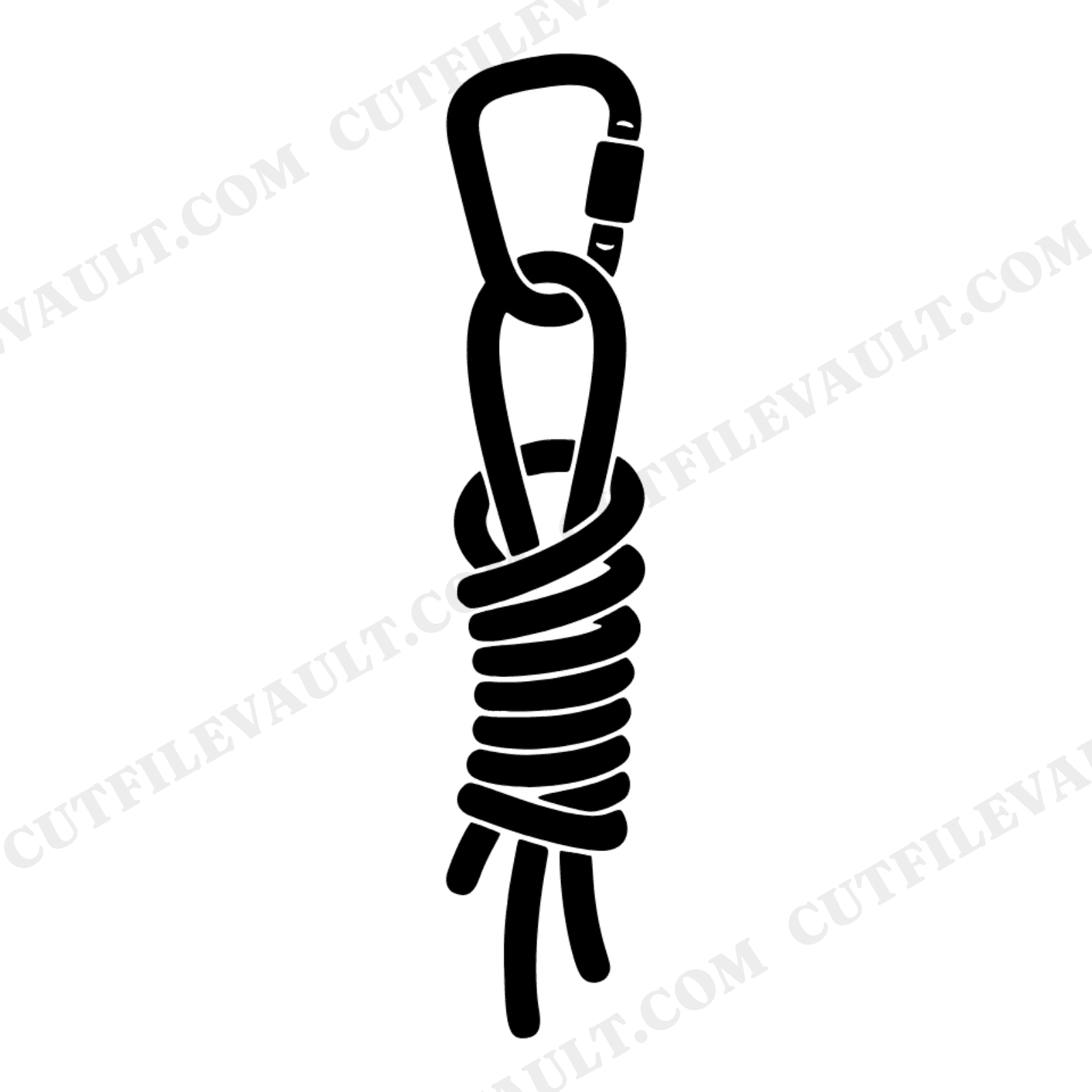 Adventure Carabiner Rope SVG PNG, Climbing Halloween Decor Cut File, Outdoor Boho Silhouette Design, view 1