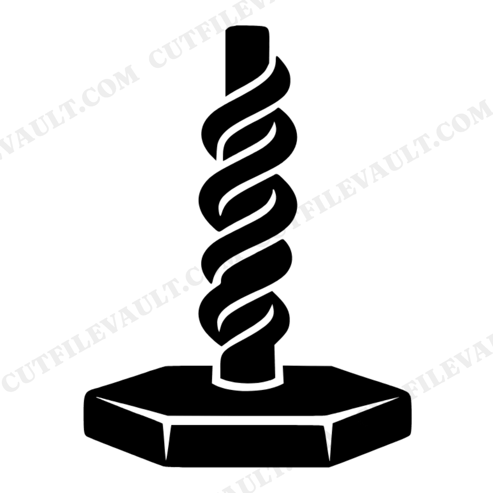 Apple Cider Press Screw SVG PNG, Autumn Harvest Tool Cut File, Mid-Century Fall Equinox Design, view 1