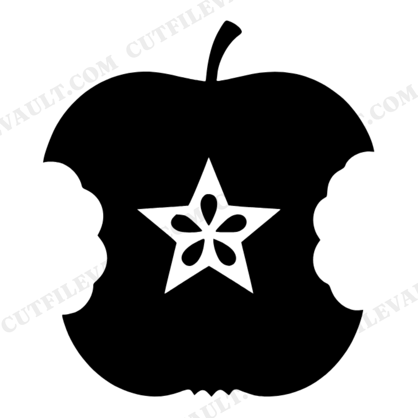 Apple Core Star Teacher Appreciation SVG PNG Cut File Boho Wax Seal Silhouette Design Card Making, view 1