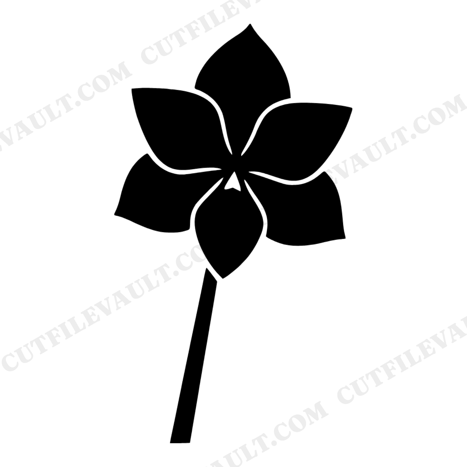 Art Deco Amaryllis SVG PNG, Geometric Flower Cut File, Christmas Floral Silhouette Design, view 1