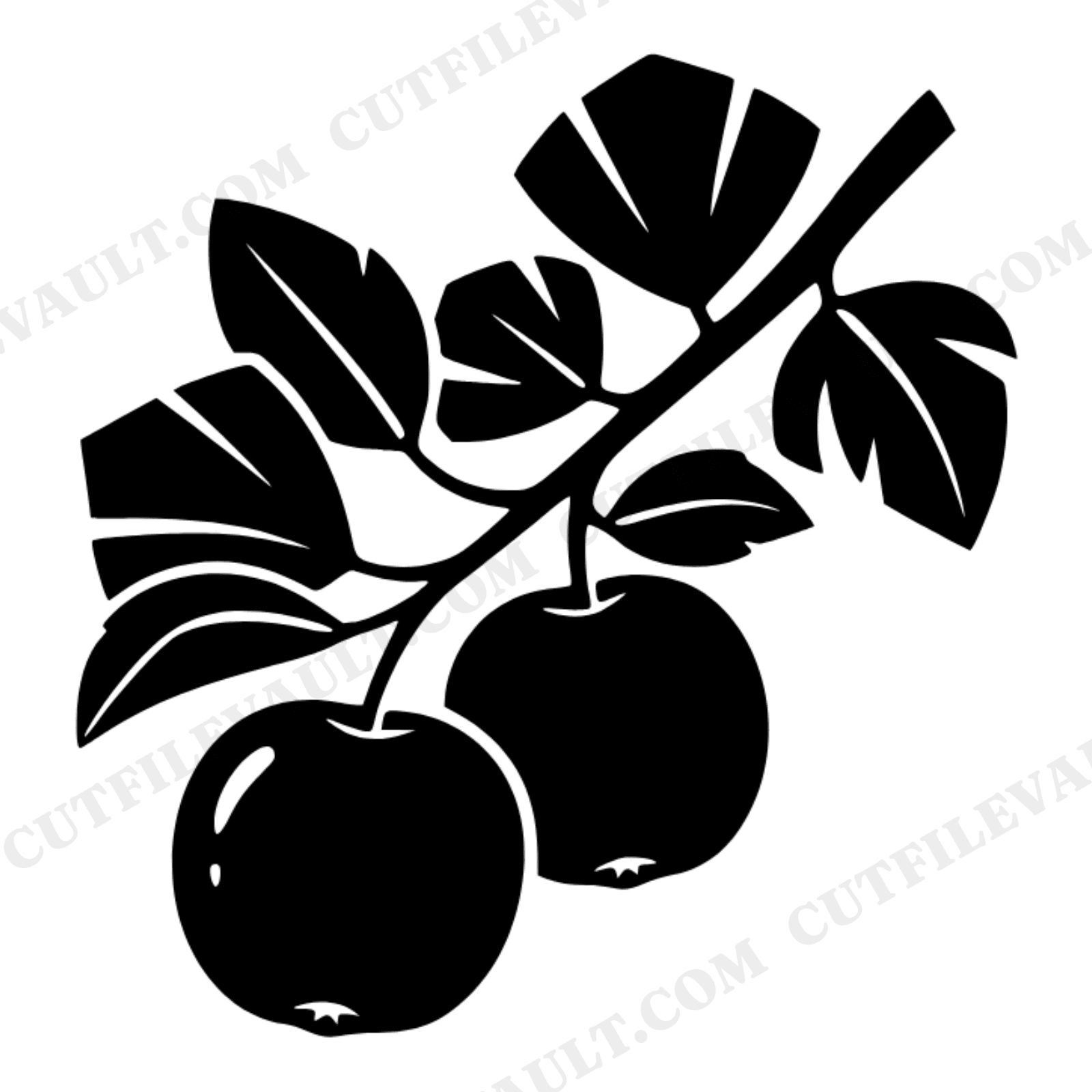 Art Deco Apple Branch SVG PNG, Teacher Appreciation Cut File, Back to School Geometric Apple Tree Design, view 1