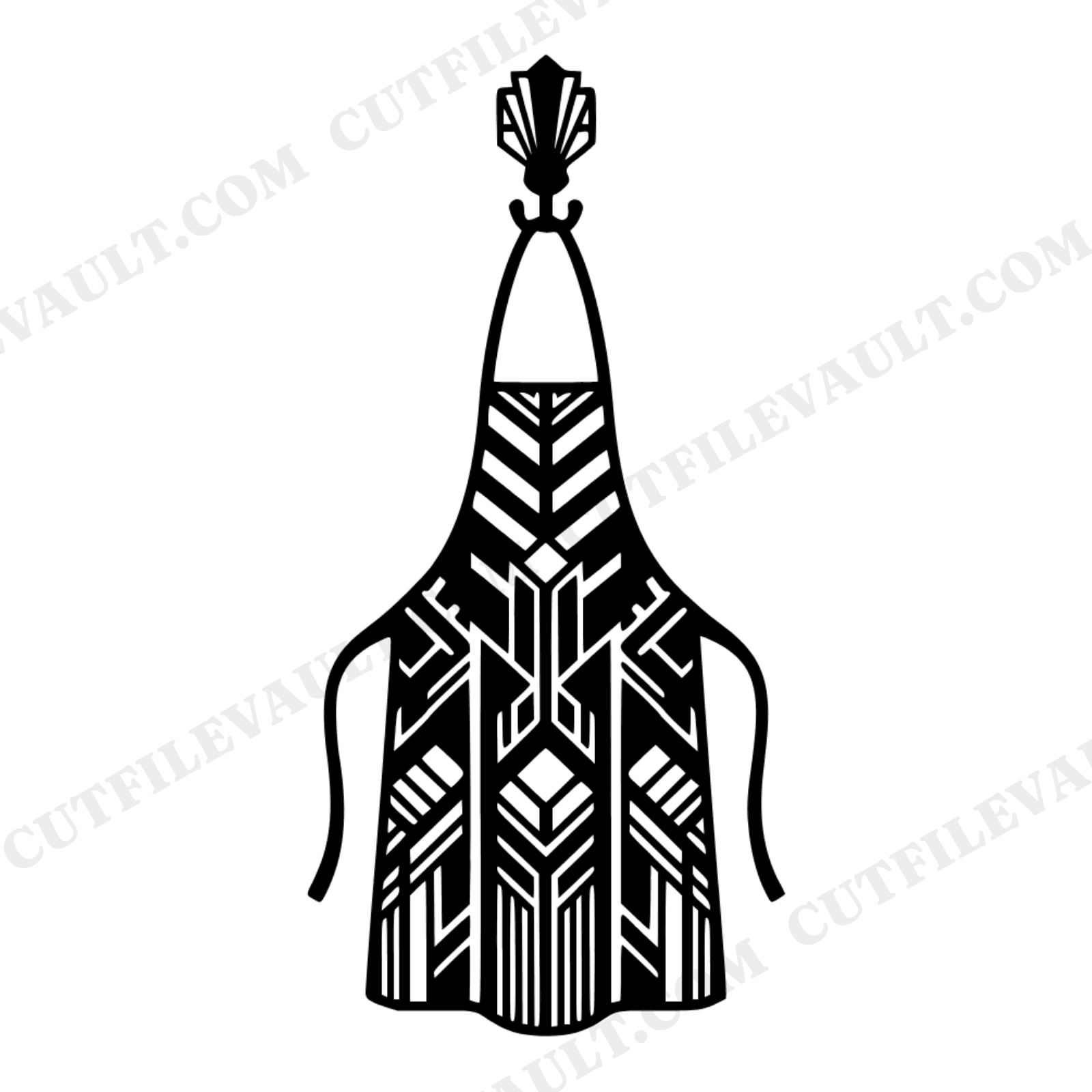 Art Deco Apron SVG PNG, Kitchen Apron on Hook Cut File, Mothers Day SVG, Cooking Mom Gift, view 1